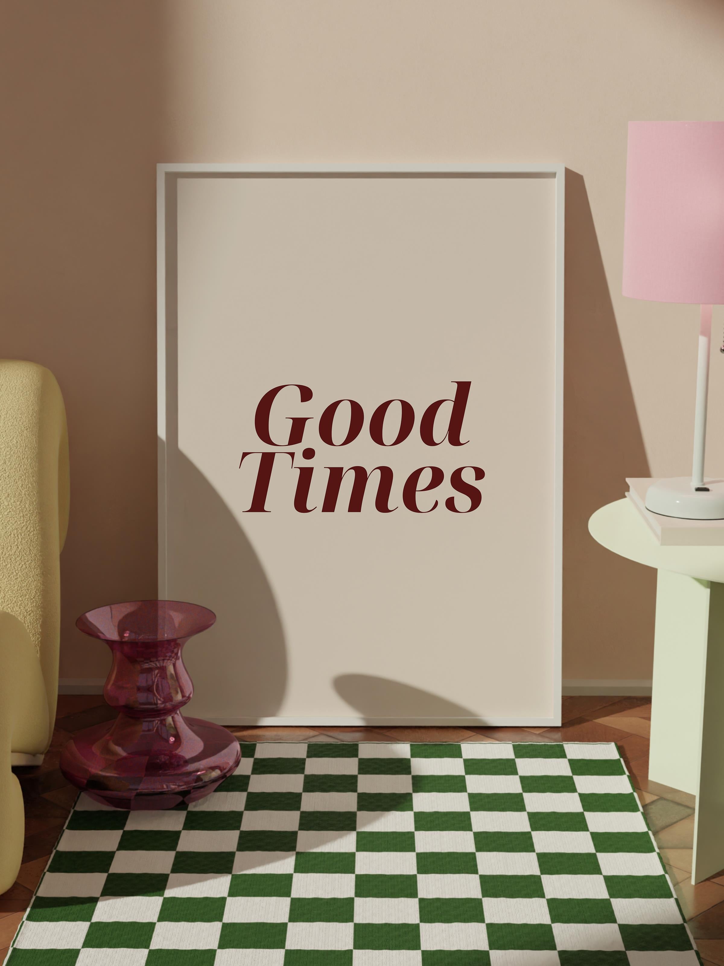 Soft Bej Tablo Seti, 3 Adet Beyaz Çerçeve ve Poster - Sonsuzluk, Amore ve Good Times Duvar Dekoru