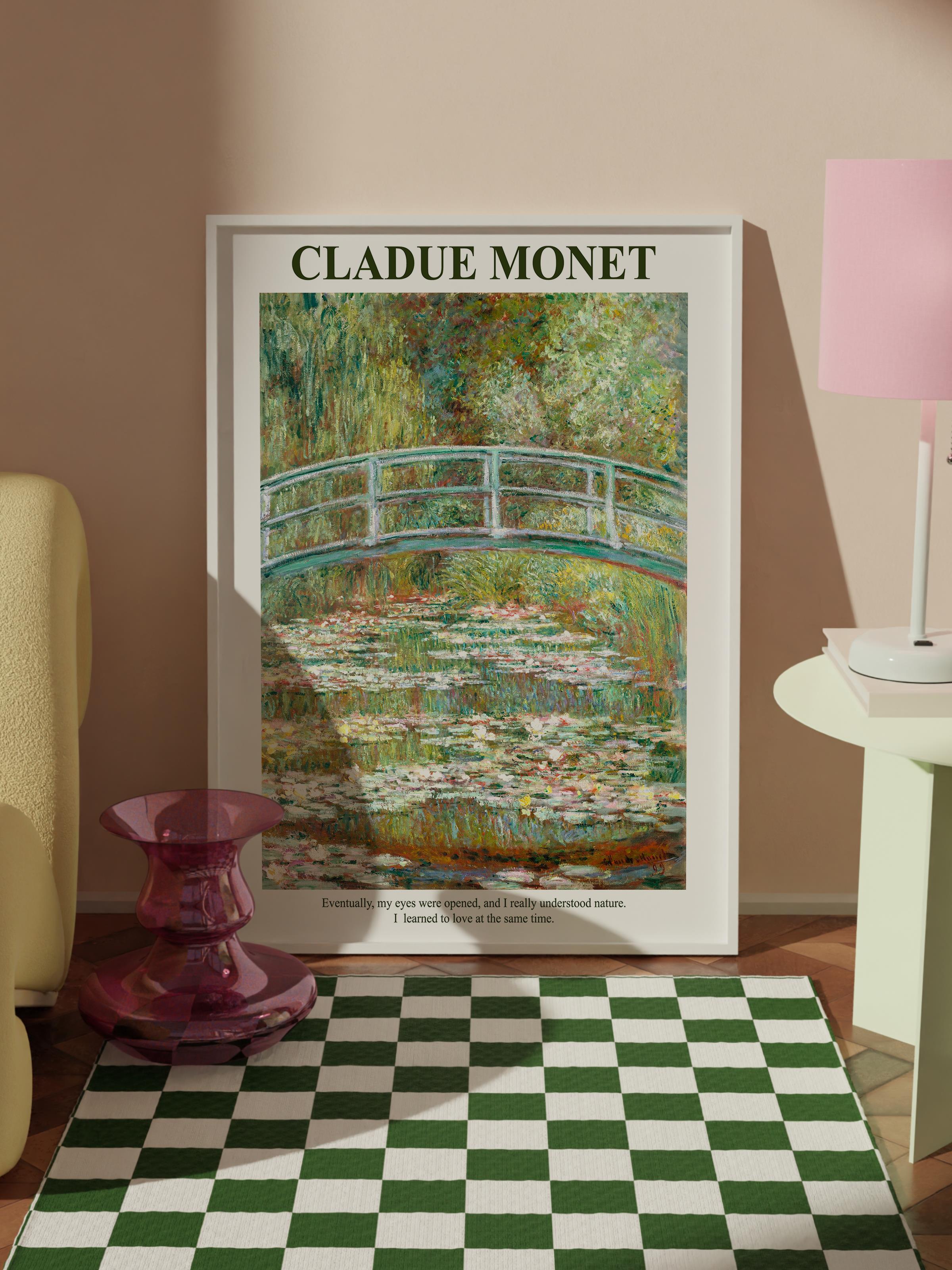 Monet Tablo Seti, 3 Adet Beyaz Çerçeve ve Sanat Serisi Poster - Yatak Odası, Mutfak, Salon Dekoru