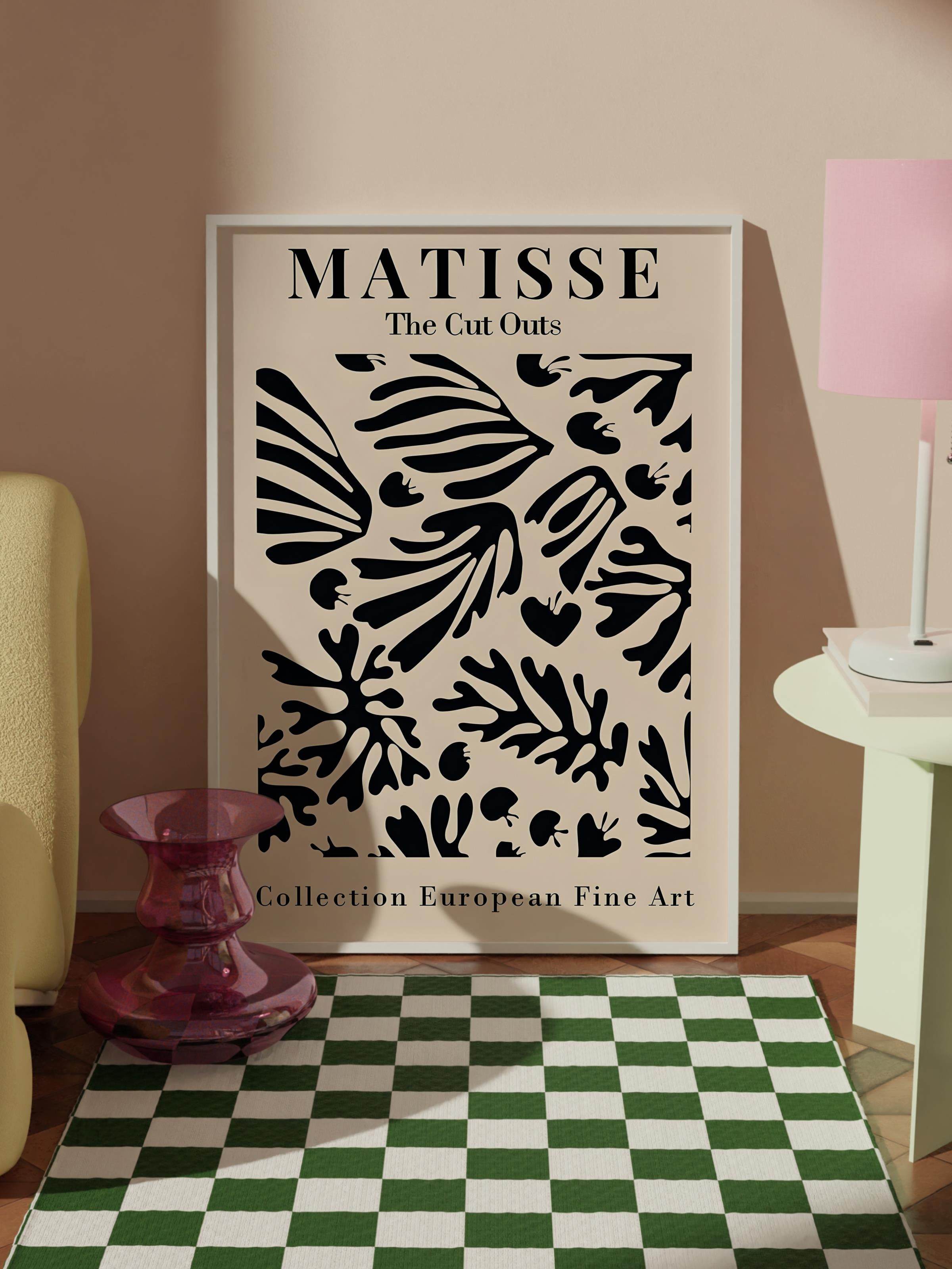 Matisse Tablo Seti, 3 Adet Beyaz Çerçeve ve Sanat Serisi Poster - Yatak Odası, Mutfak, Salon Dekoru