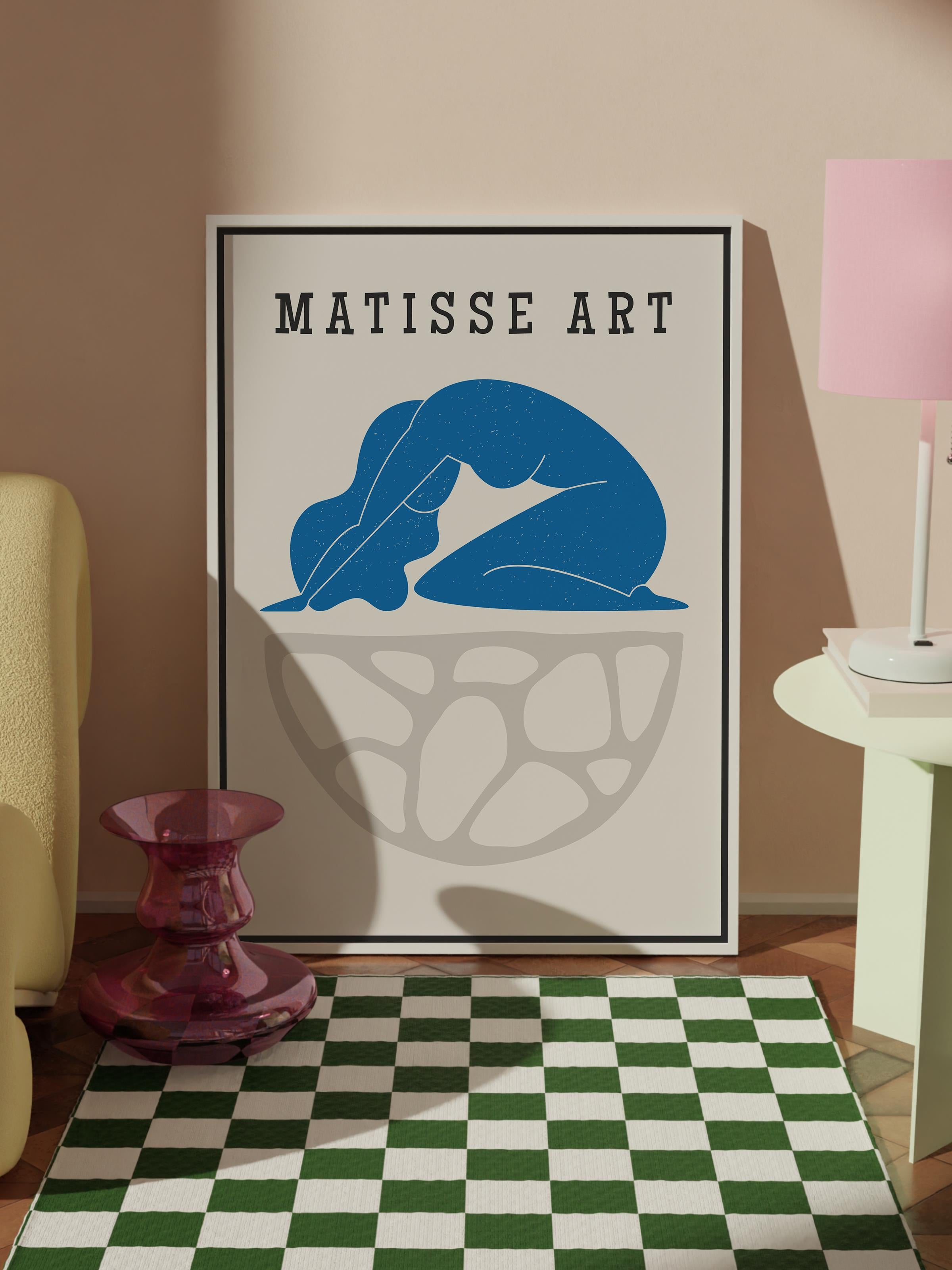 Matisse Tablo Seti, 3 Adet Beyaz Çerçeve ve Sanat Serisi Poster - Yatak Odası, Mutfak, Salon Dekoru