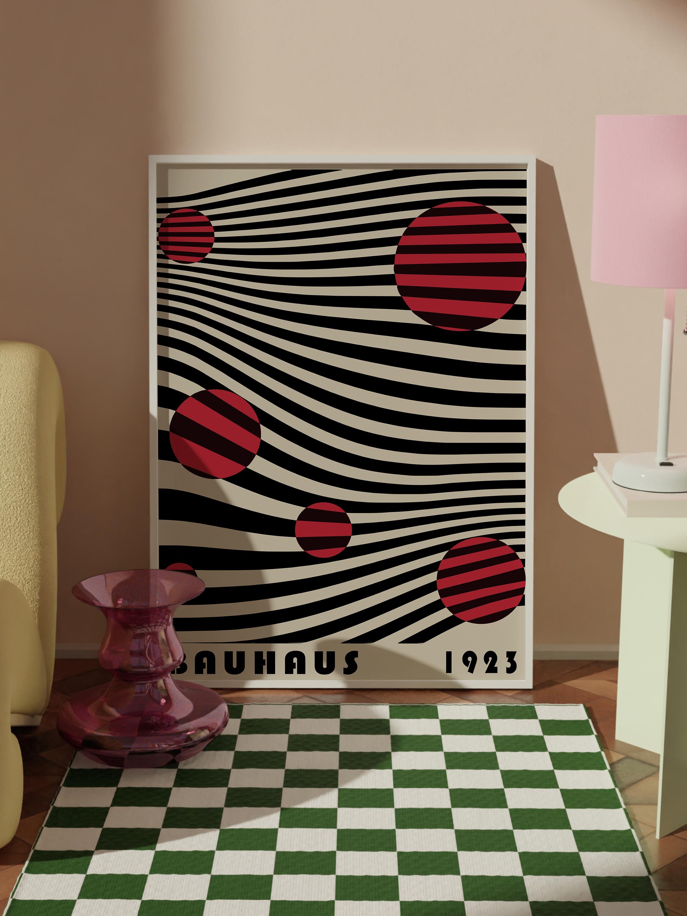 Bauhaus Tablo Seti, 3 Adet Beyaz Çerçeve ve Poster - Yatak Odası, Mutfak, Salon Duvar Dekorasyon