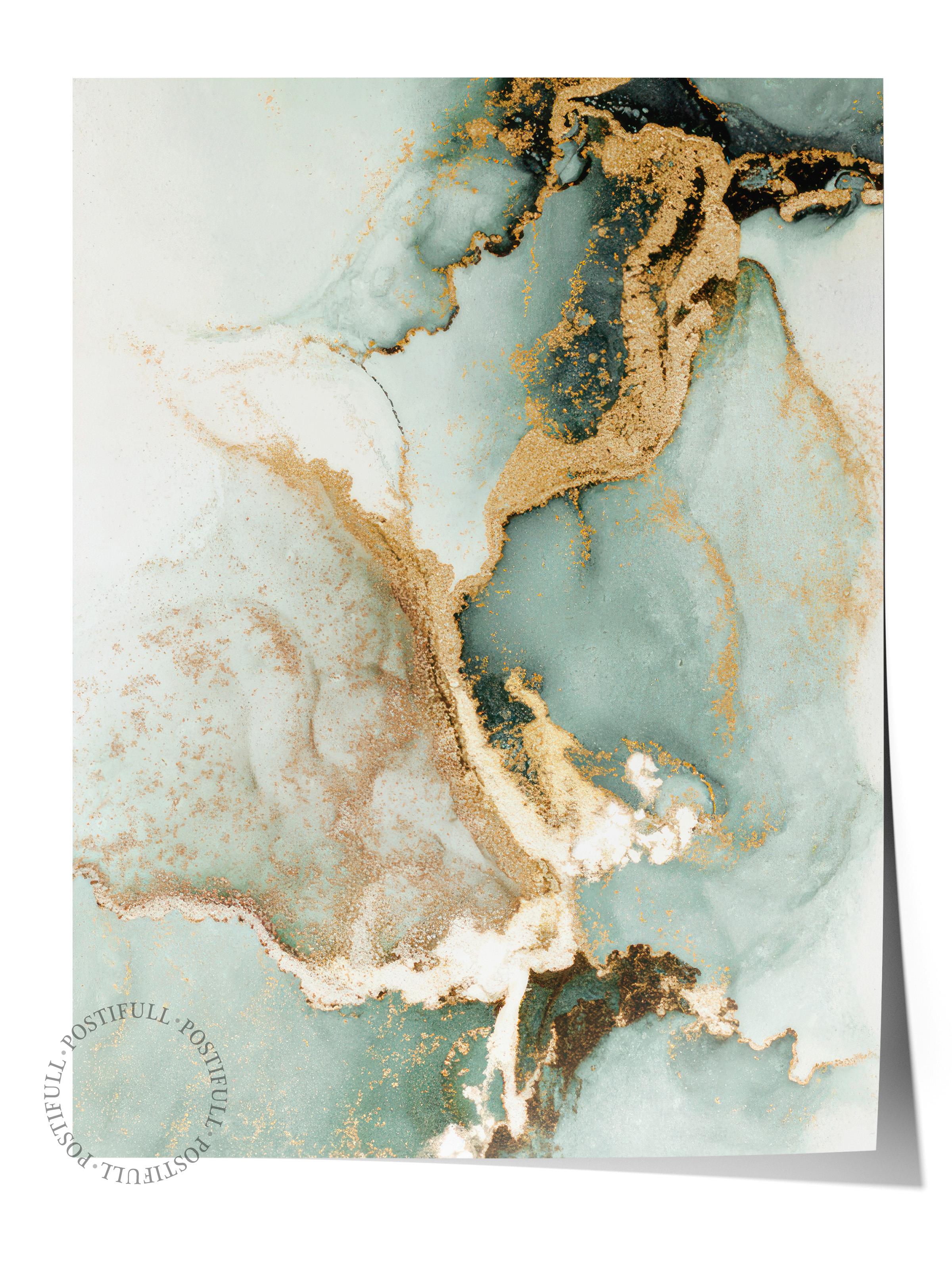 Abstract Green Marble No2 Poster, Dikey Duvar Tablosu Comfort Serisi NO:108453