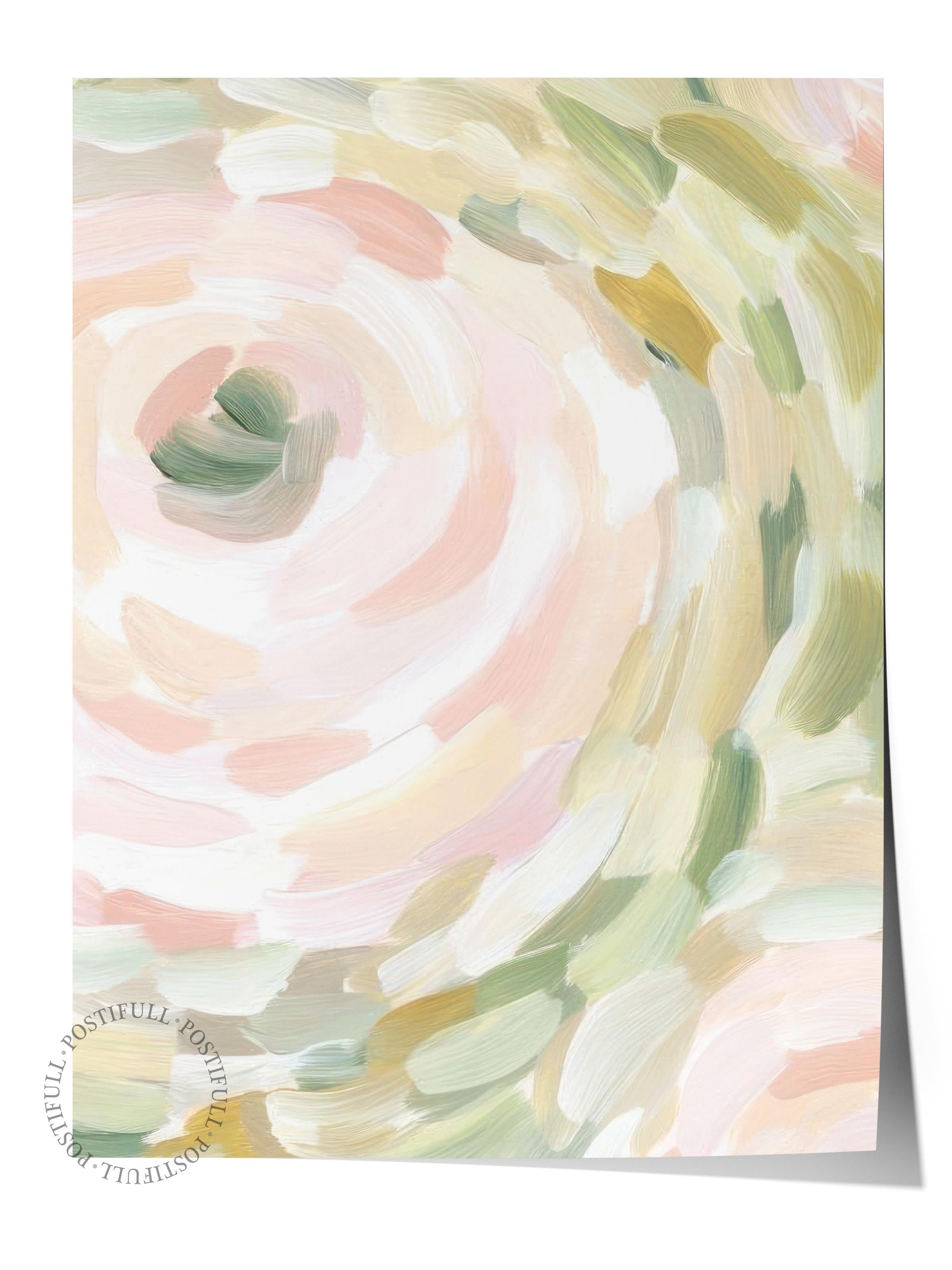 Abstract Spring Flowers Poster, Dikey Duvar Tablosu Comfort Serisi NO:108546