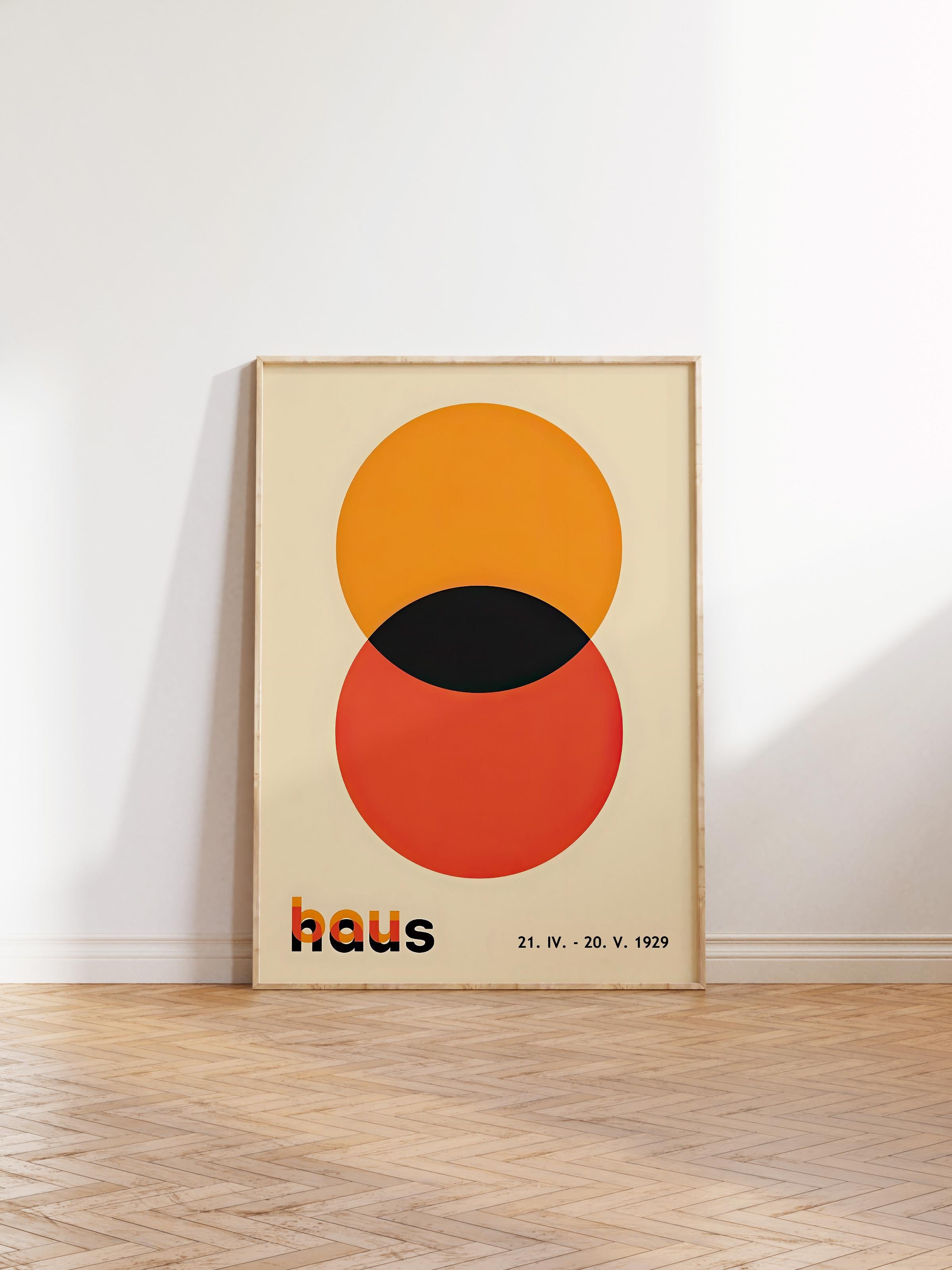 Ahşap Çerçeveli Tablo, Poster ve Çerçeve Seti, Bauhaus Circles Comfort Serisi NO:108613