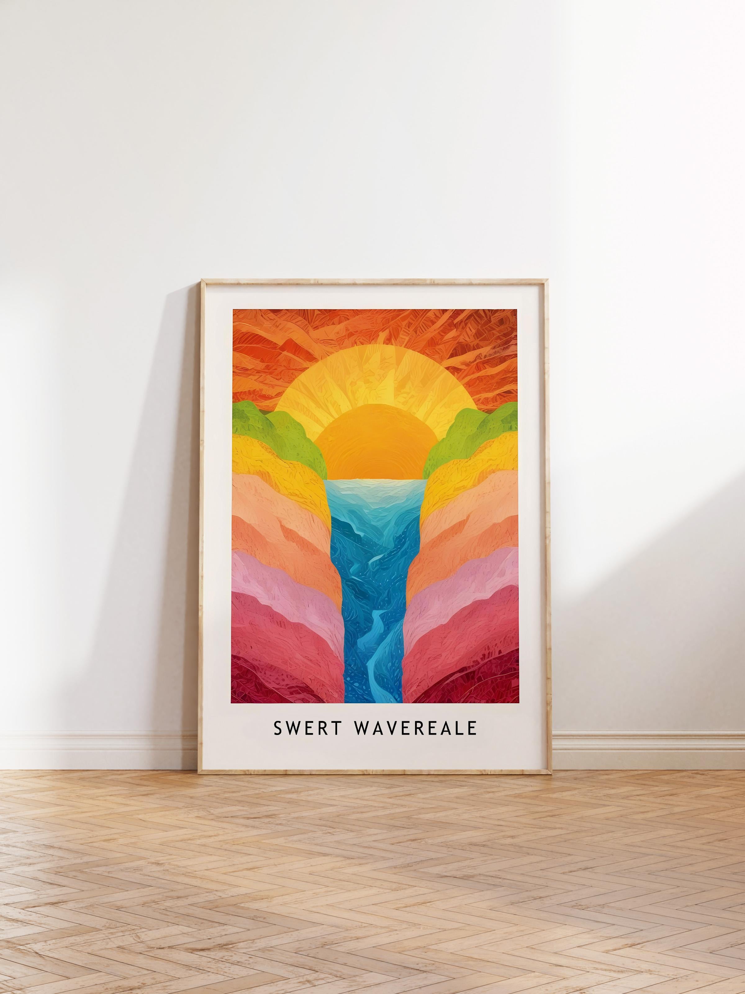 Ahşap Çerçeveli Tablo, Poster ve Çerçeve Seti, Candy Garden - Sweet Waterfall Comfort Serisi NO:108615