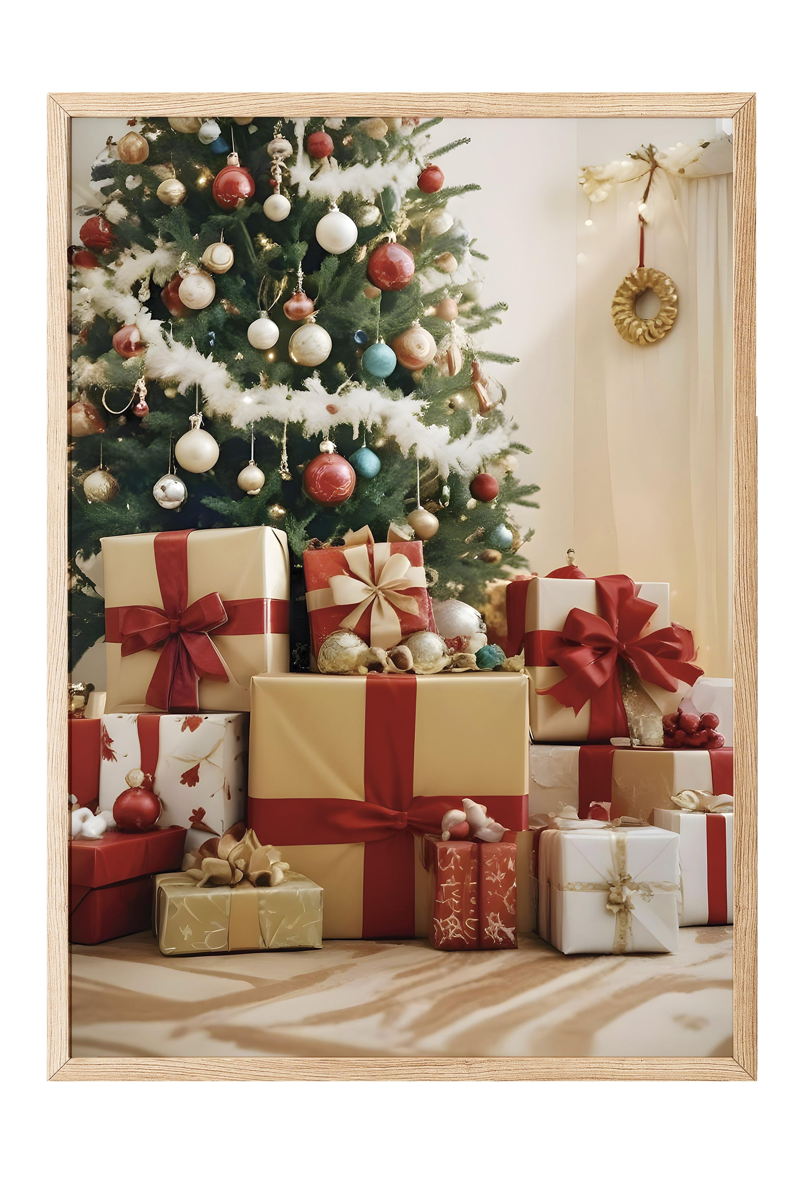 Ahşap Çerçeveli Tablo, Yılbaşı Poster, Yılbaşı Dekoru,Christmas Gifts Comfort Serisi NO:108648