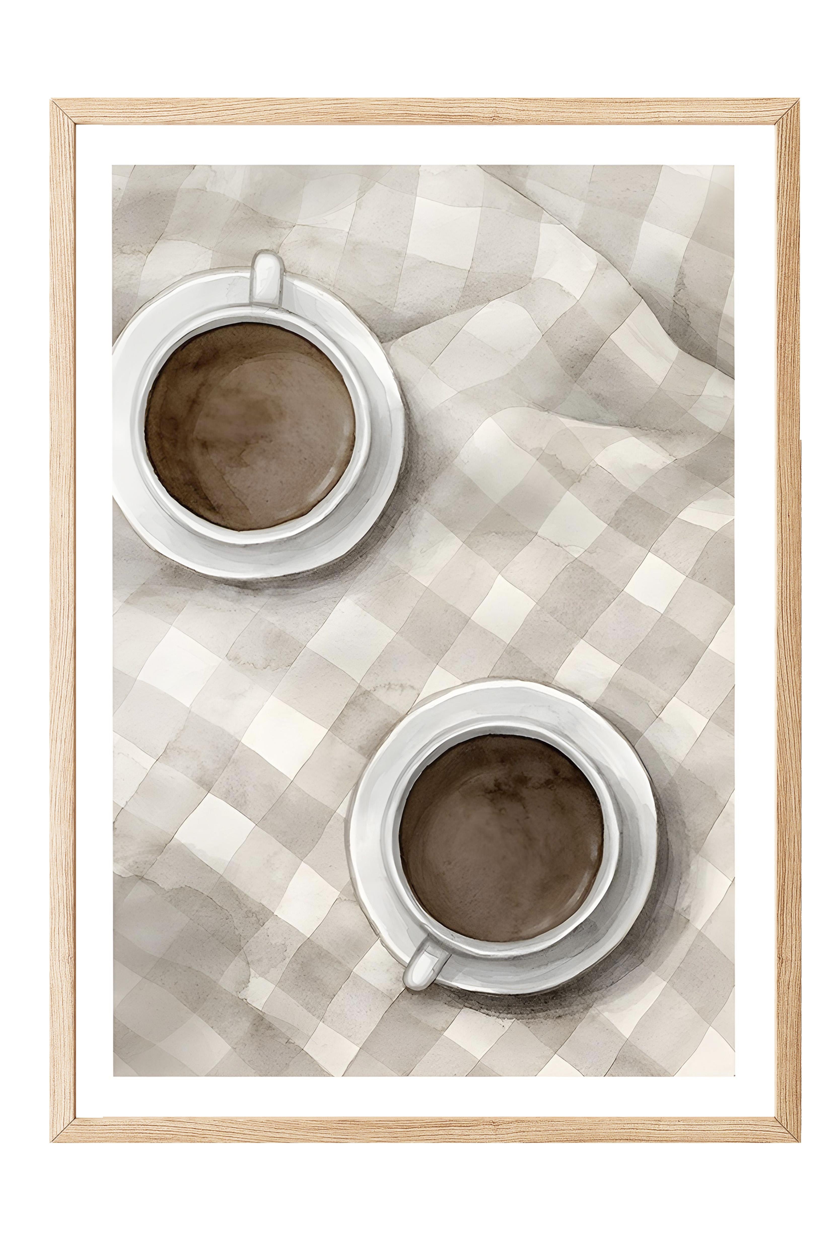 Ahşap Çerçeveli Tablo, Poster ve Çerçeve Seti, Cups of Coffee Comfort Serisi NO:108581