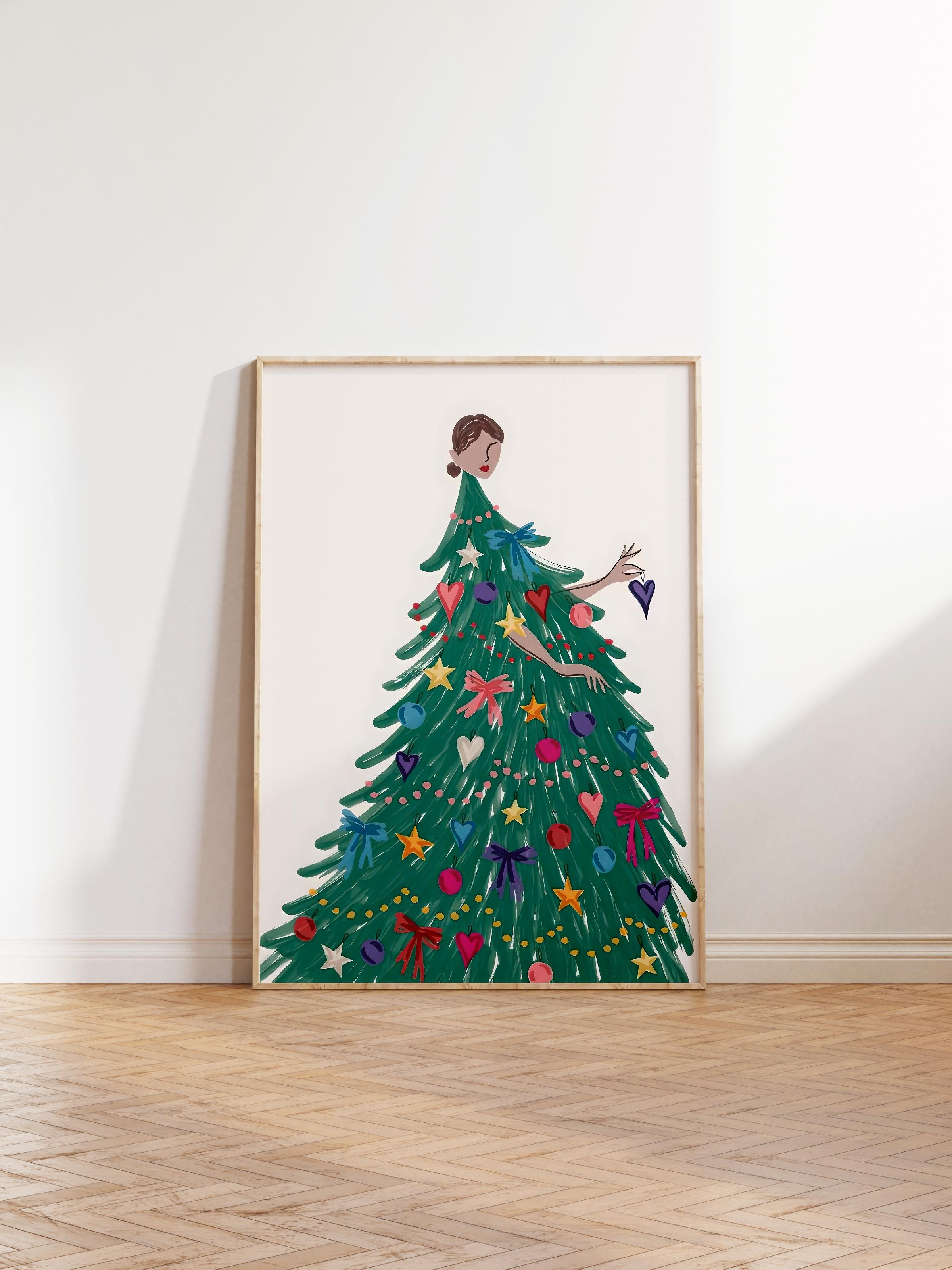 Ahşap Çerçeveli Tablo, Çerçeveli Yılbaşı Poster, Dress for the Holidays Comfort Serisi NO:108665