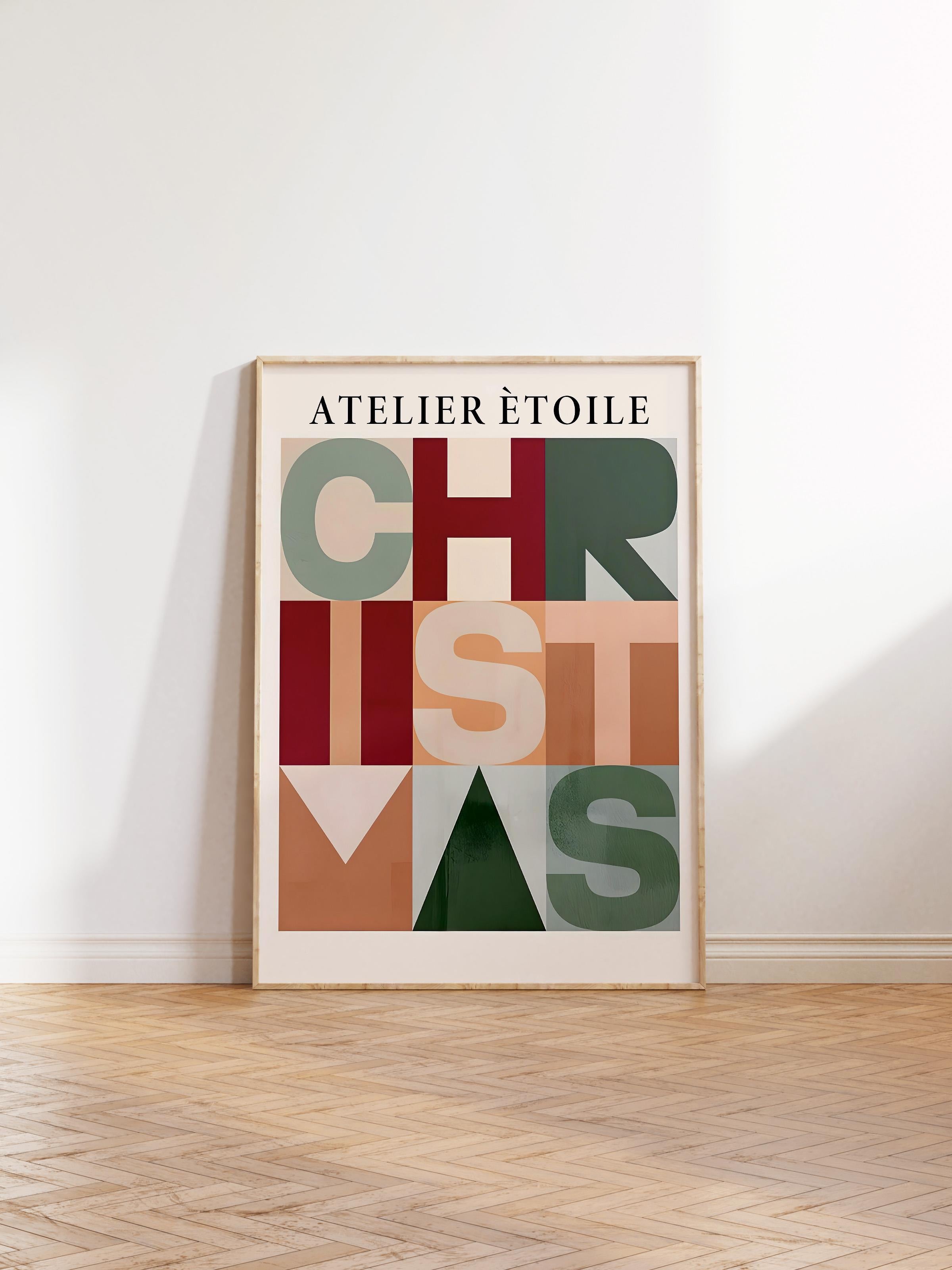 Ahşap Çerçeveli Tablo, Yılbaşı Poster, Yılbaşı Dekoru,Graphic Christmas Comfort Serisi NO:108649