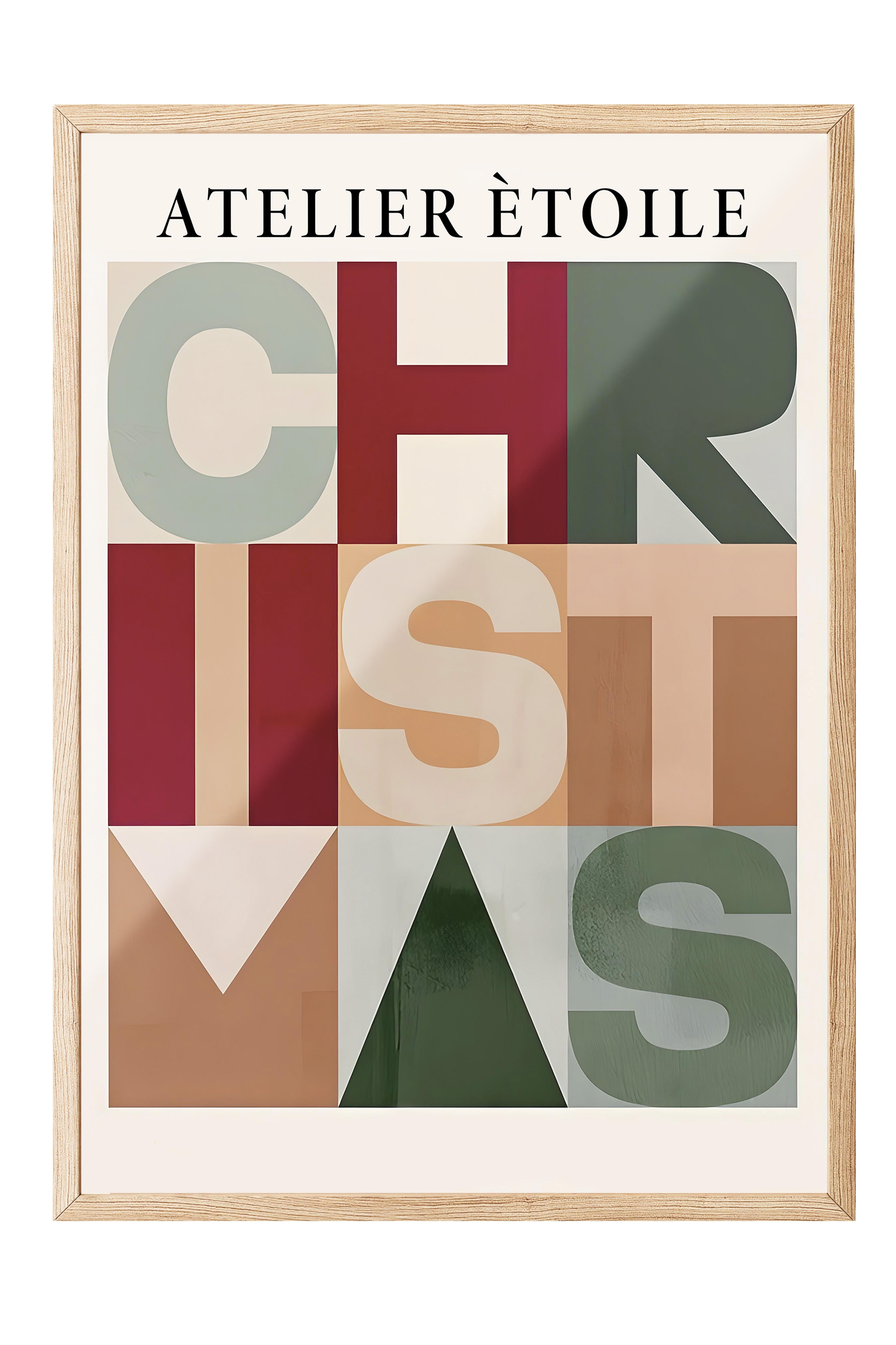 Ahşap Çerçeveli Tablo, Yılbaşı Poster, Yılbaşı Dekoru,Graphic Christmas Comfort Serisi NO:108649