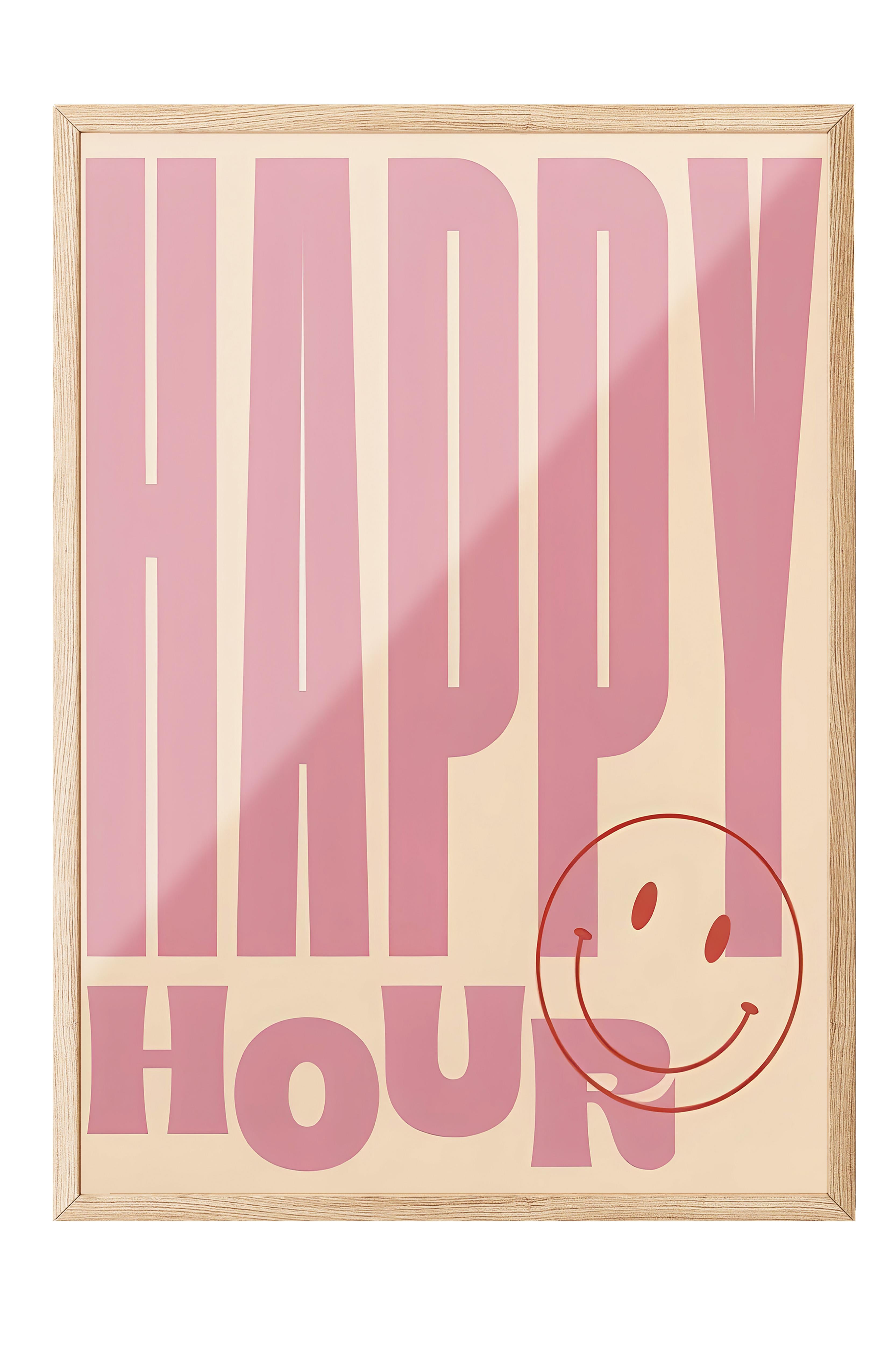 Ahşap Çerçeveli Tablo, Poster ve Çerçeve Seti, Happy Hour Pink Comfort Serisi NO:108726