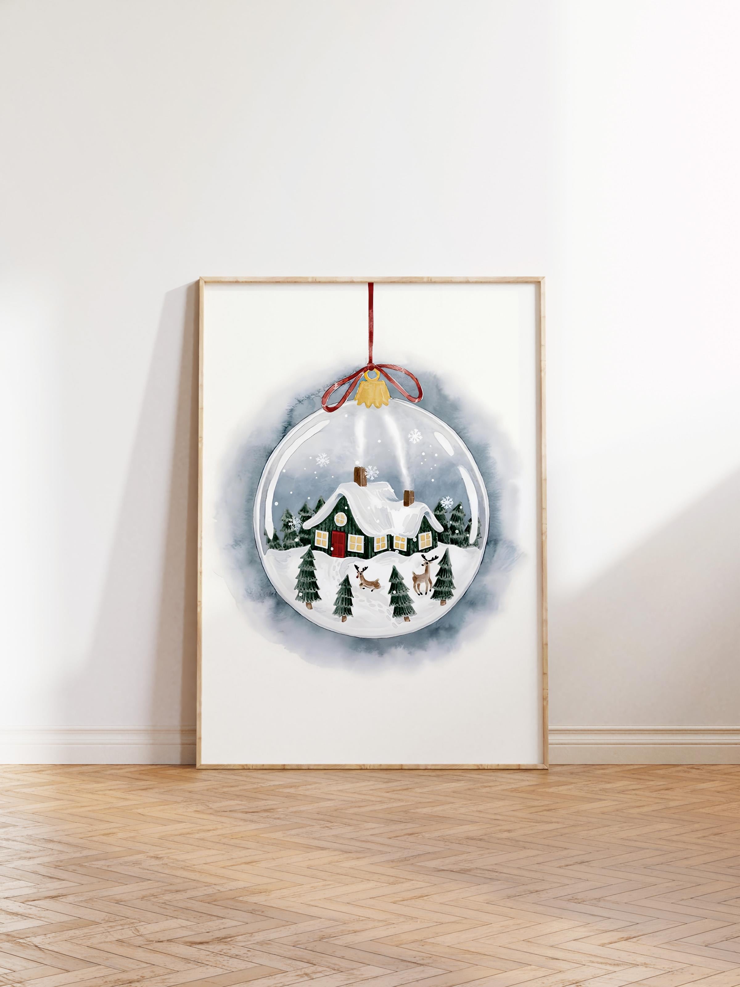 Ahşap Çerçeveli Tablo, Yılbaşı Poster, Yılbaşı Dekoru,Holiday Ornament Comfort Serisi NO:108640