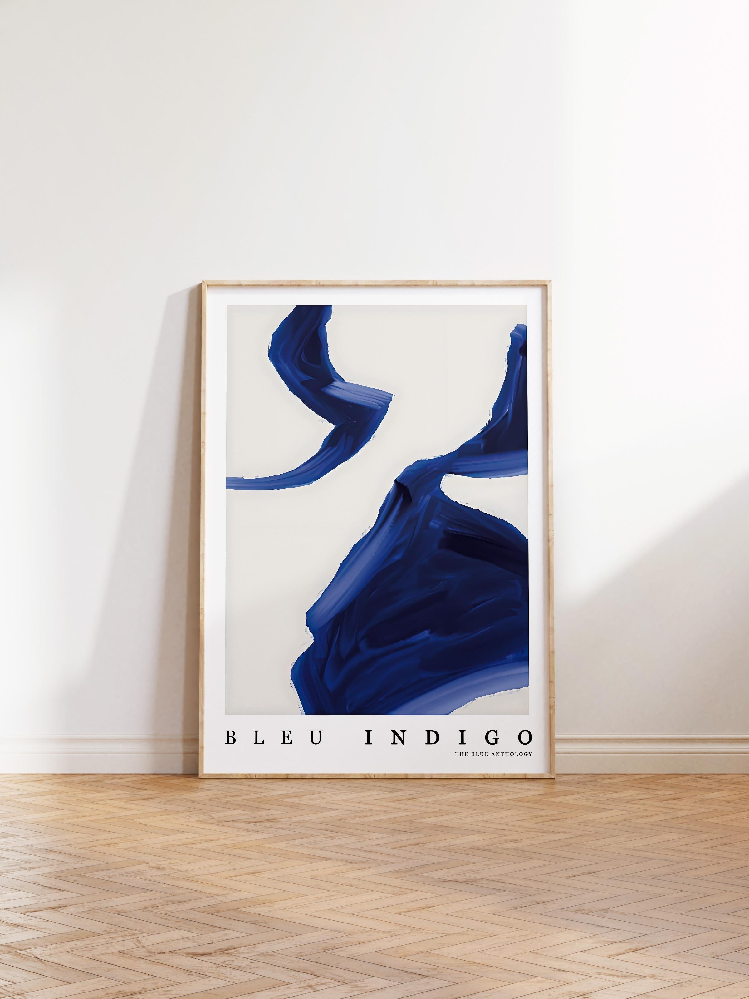 Ahşap Çerçeveli Tablo, Poster ve Çerçeve Seti, Indigo Abstract Comfort Serisi NO:108606