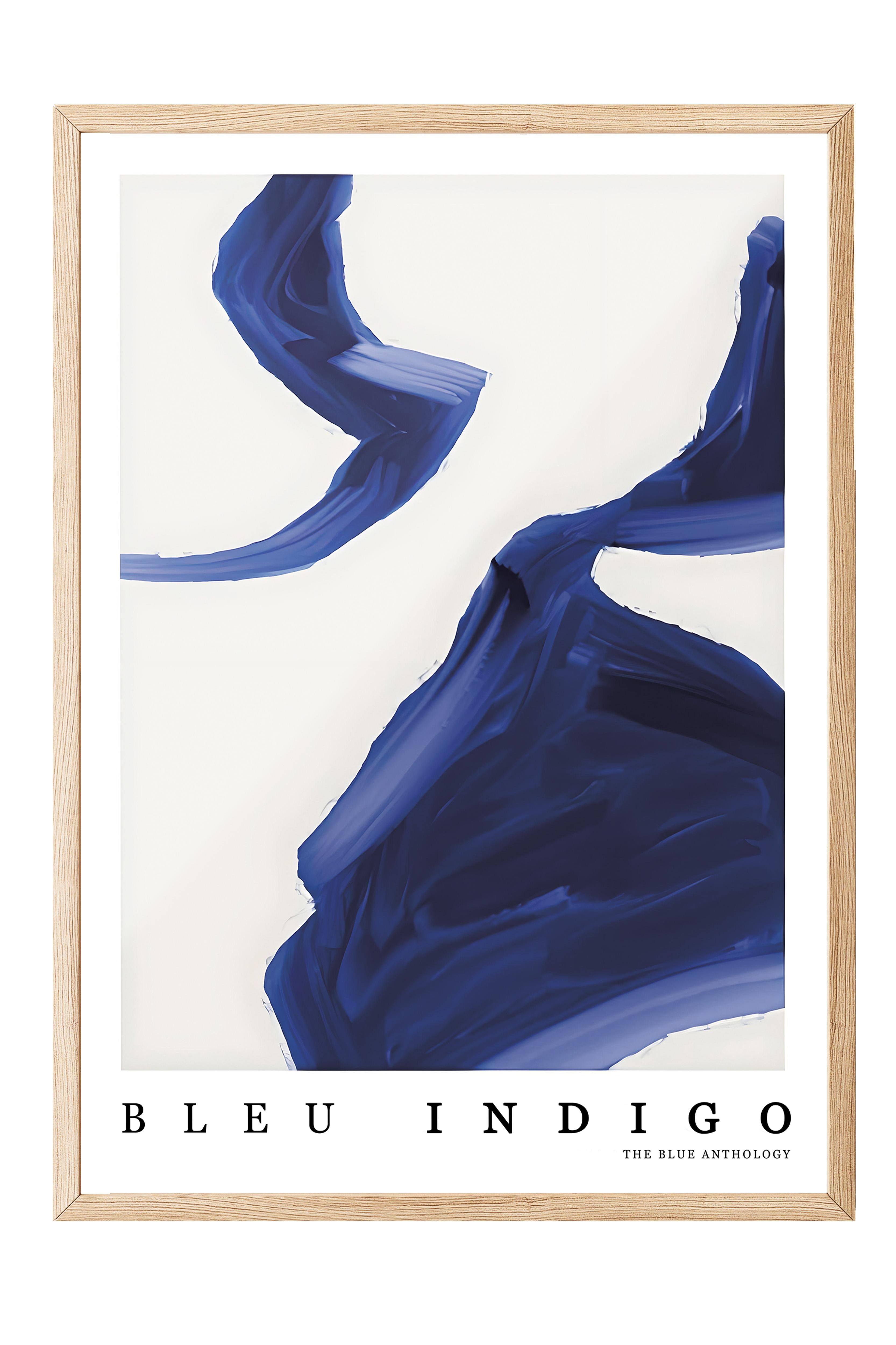 Ahşap Çerçeveli Tablo, Poster ve Çerçeve Seti, Indigo Abstract Comfort Serisi NO:108606