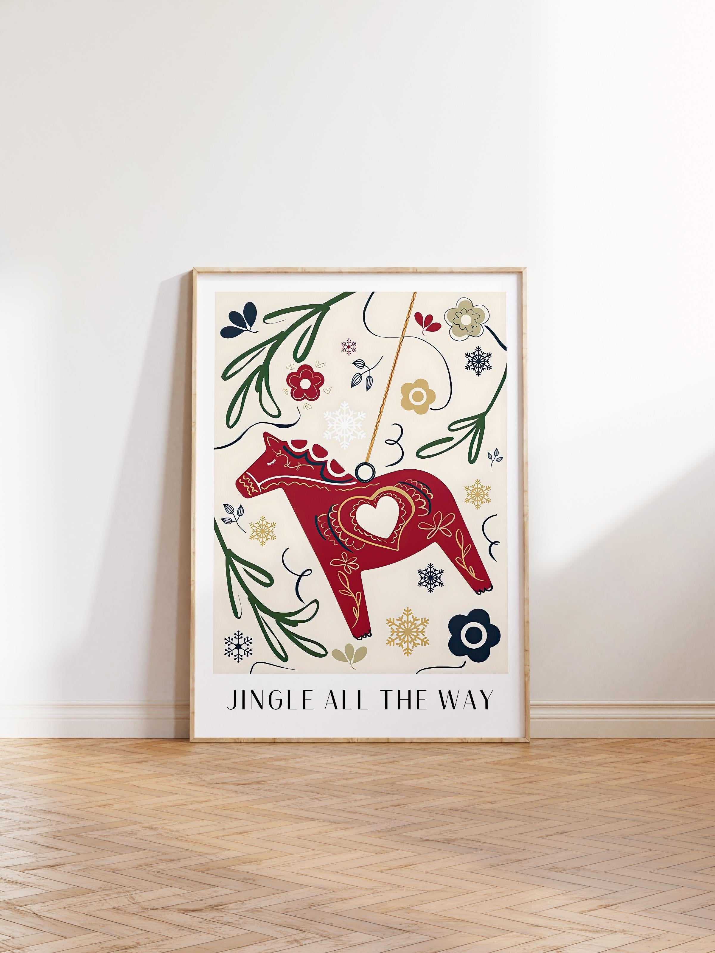 Ahşap Çerçeveli Tablo, Yılbaşı Poster, Yılbaşı Dekoru,Jingle All the Way Comfort Serisi NO:108679