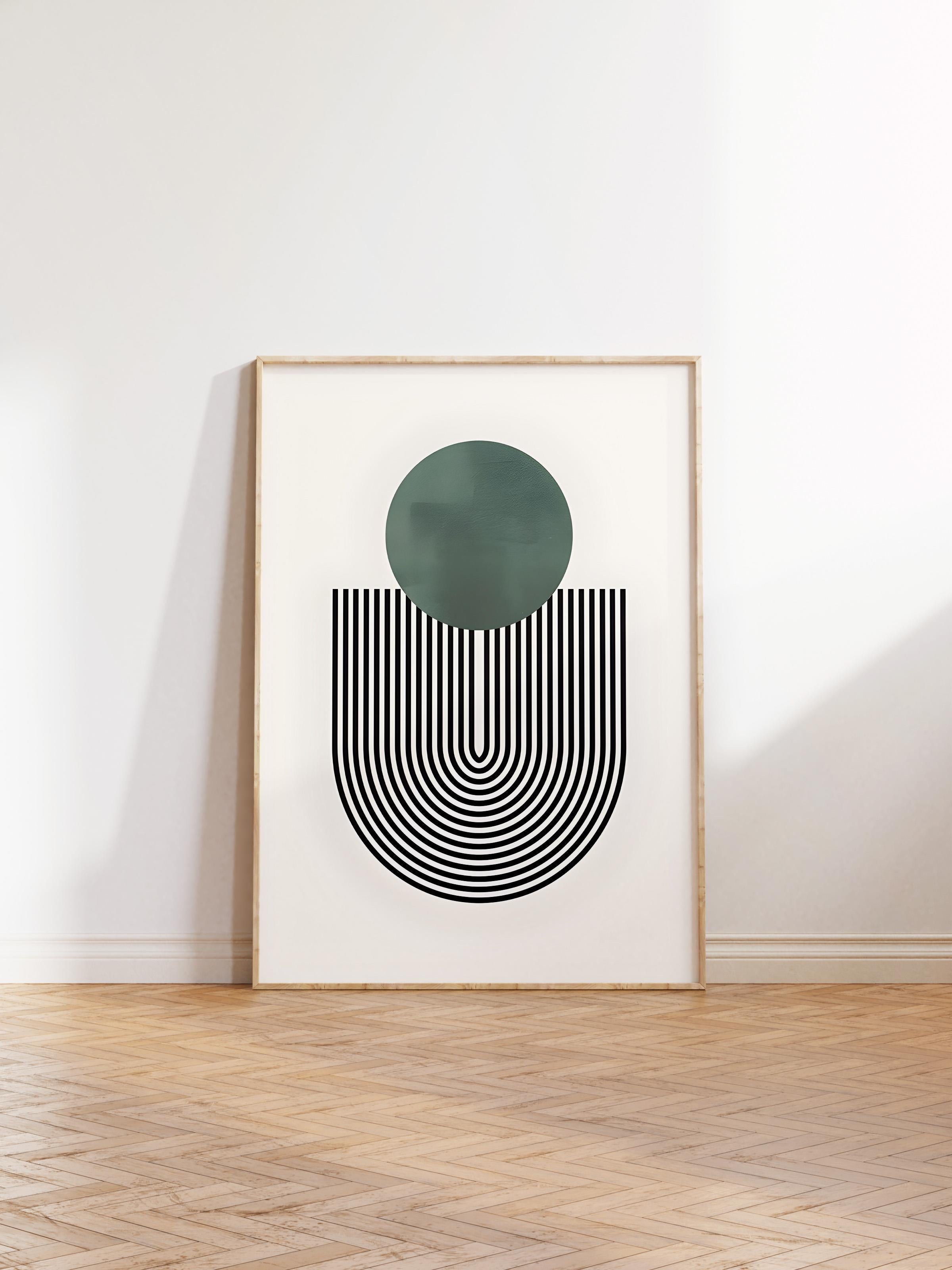 Ahşap Çerçeveli Tablo, Poster ve Çerçeve Seti, Mid Century Green No1 Comfort Serisi NO:108589