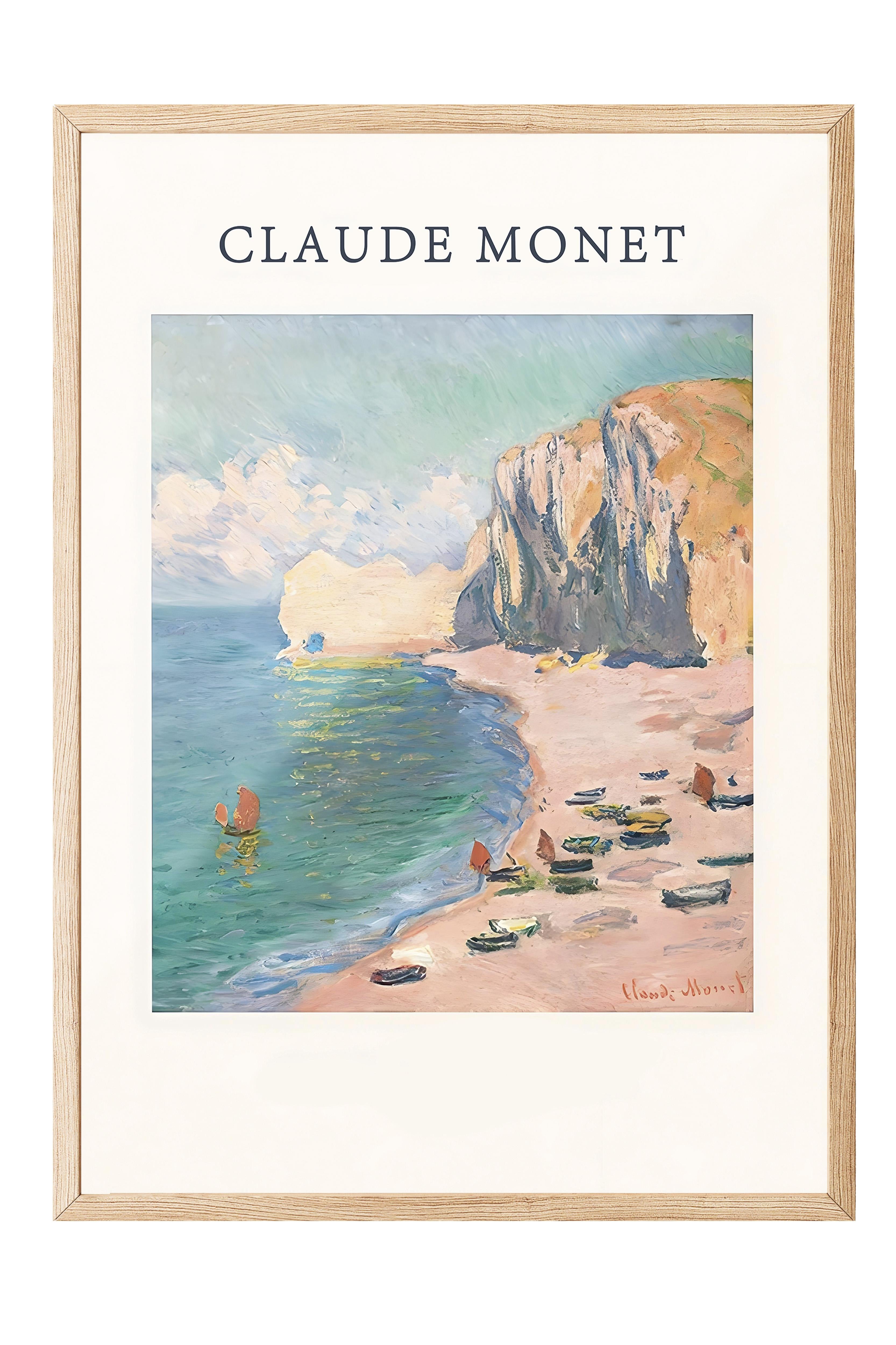 Ahşap Çerçeveli Tablo, Monet - The Beach and the Falaise d'Amont Comfort Serisi NO:108599