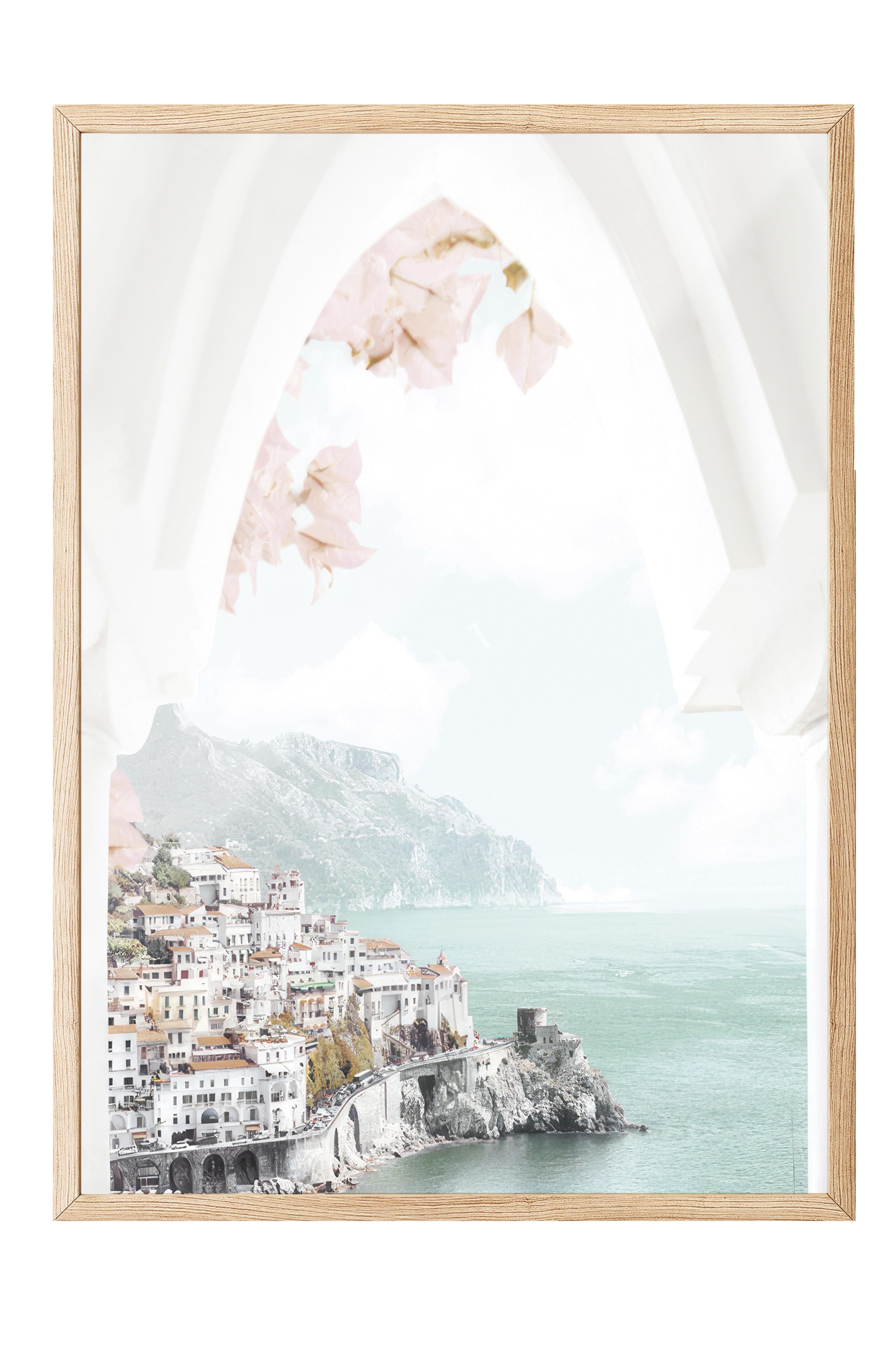 Amalfi Arch Çerçeveli Tablo, Ahşap Çerçeve ve Poster, Dikey Duvar Tablosu Comfort Serisi NO:108448