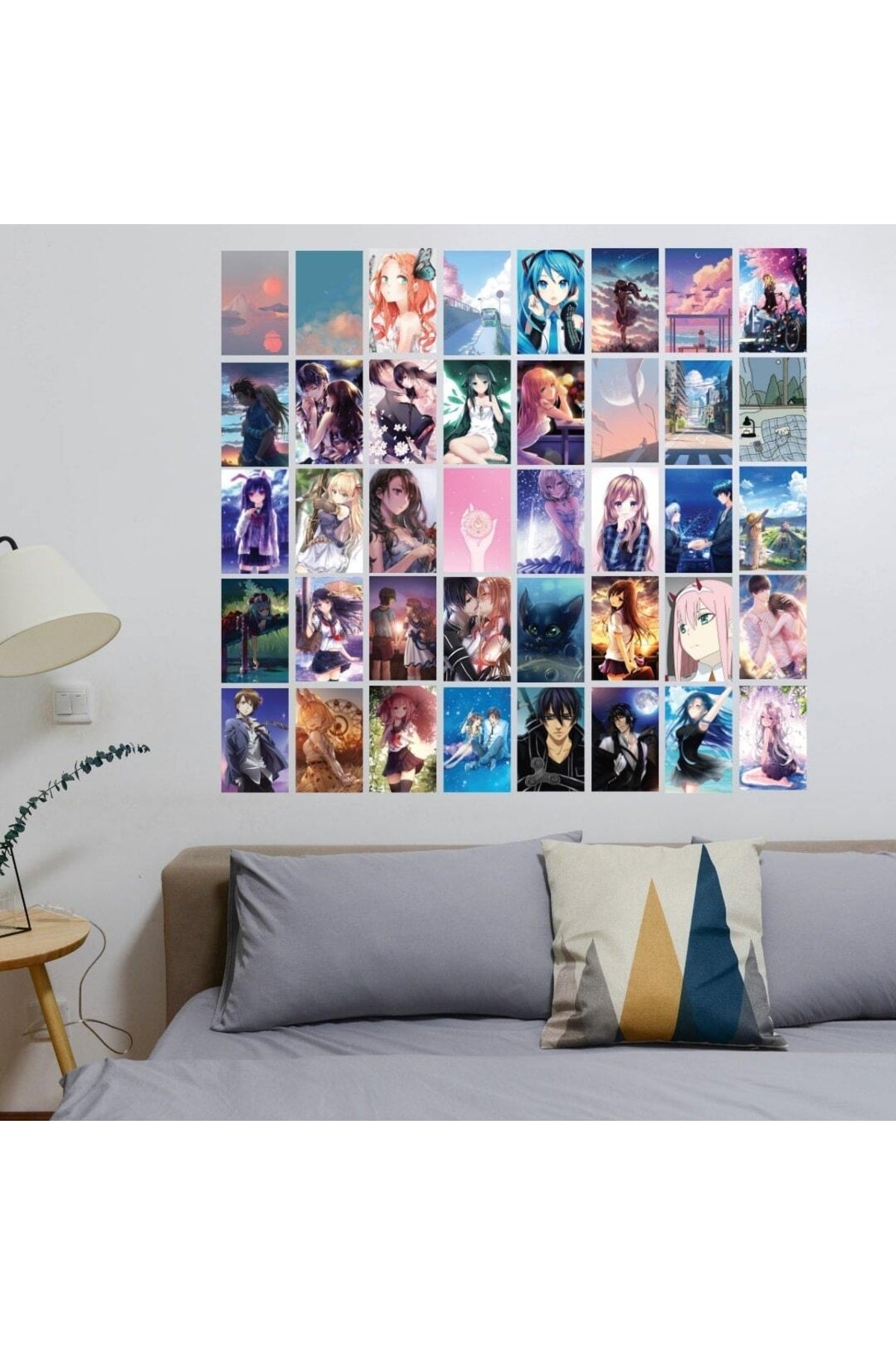 Anime Duvar Poster Seti - Arkası Yapışkanlı Manga Poster Kolaj Seti - 40 Adet - 10cm*15cm