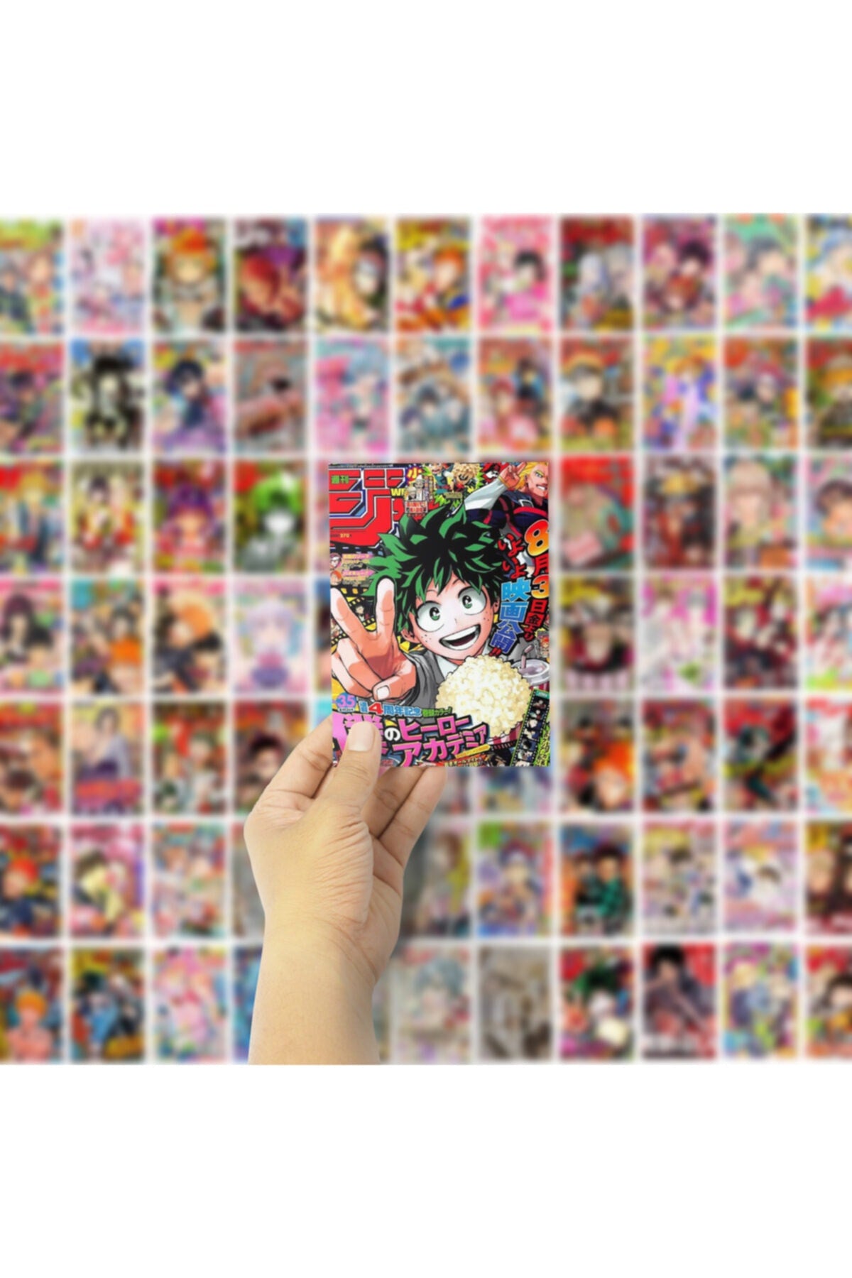 Anime Poster, 84 Adet, Anime Poster Kolaj Seti, Arkası Yapışkanlı, Anime Oda Dekoru, Kutulu Set