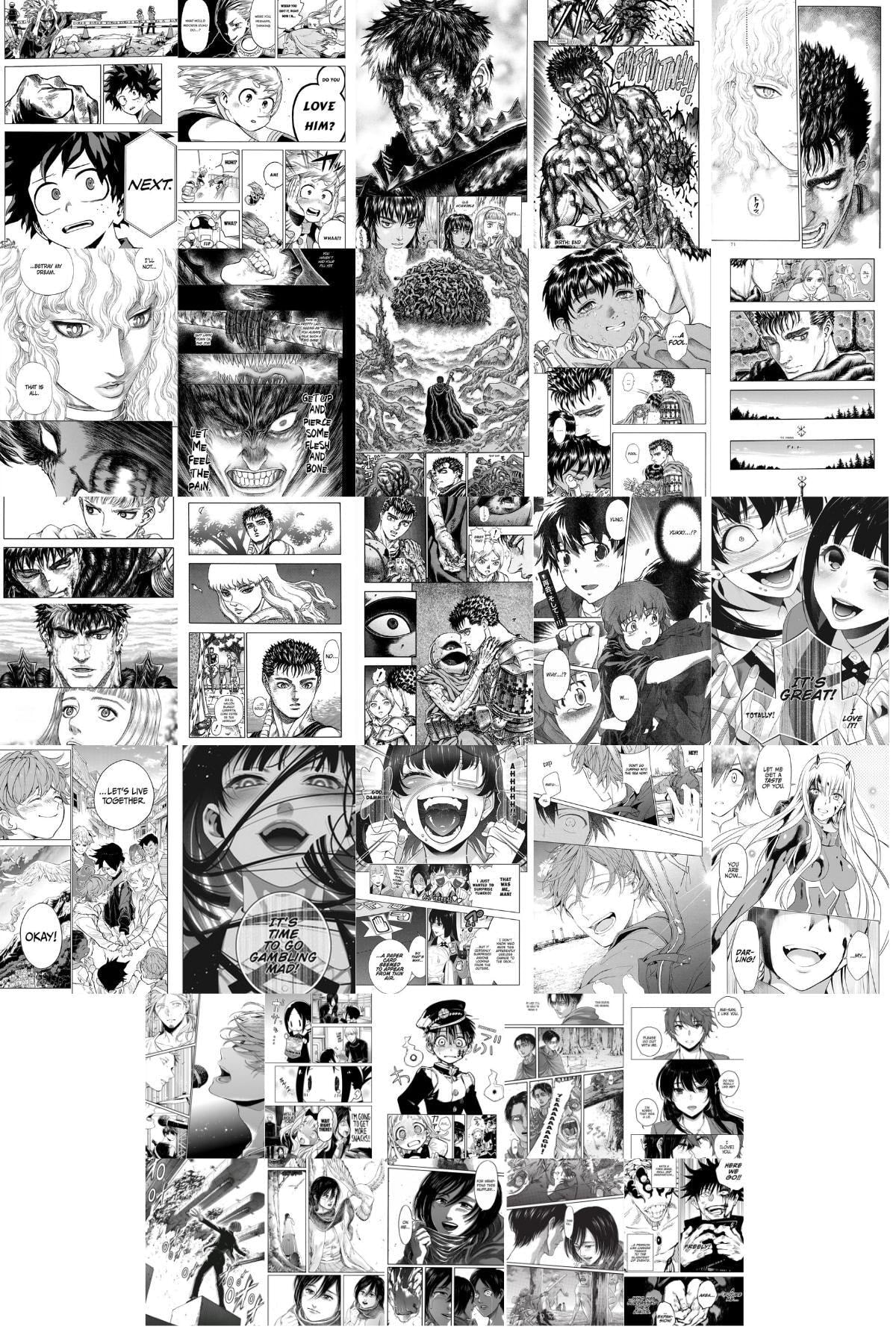 Anime Poster Seti, Arkası Yapışkanlı 80 Adet Manga Poster Kolaj Seti, Anime Hediyelik, Kutulu Set