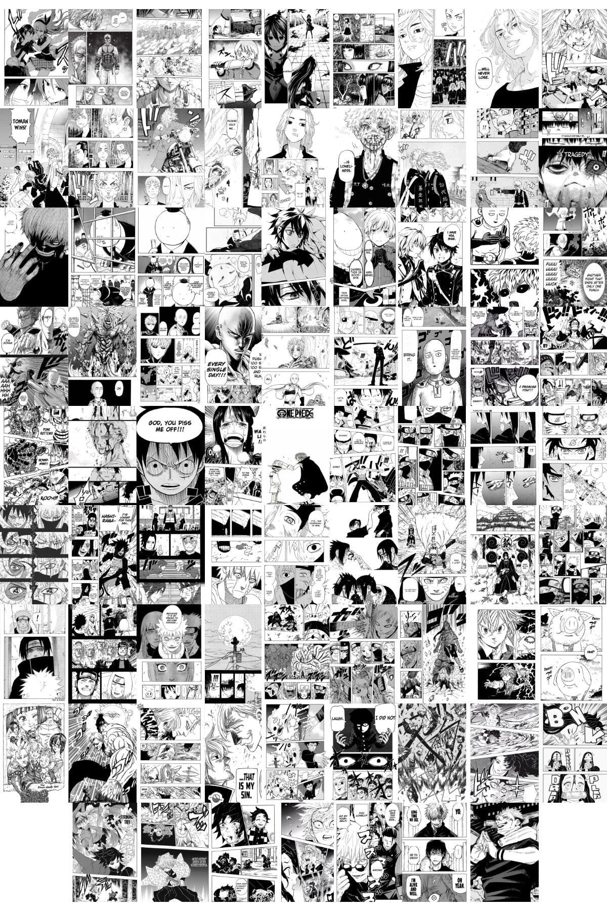 Anime Poster Seti, Arkası Yapışkanlı 80 Adet Manga Poster Kolaj Seti, Anime Hediyelik, Kutulu Set