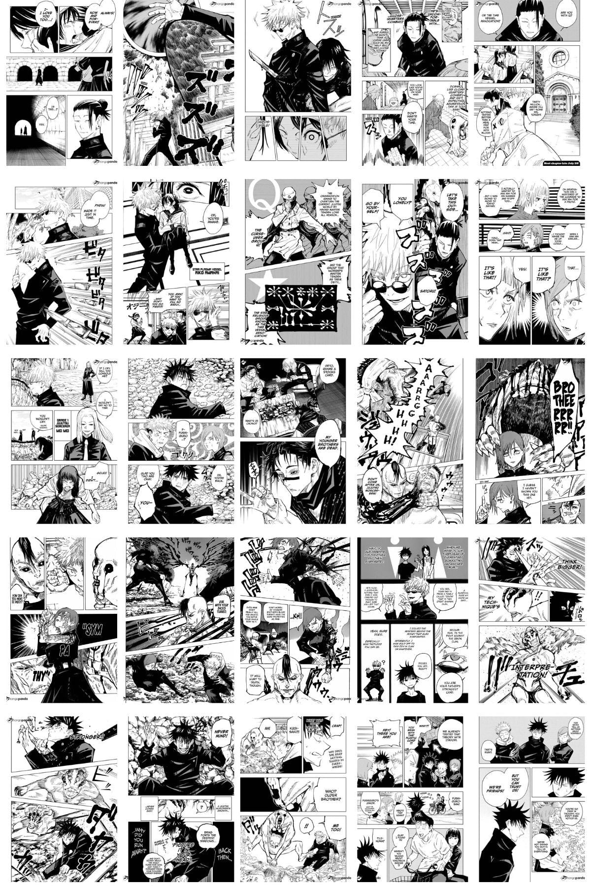 Anime Poster Seti, Arkası Yapışkanlı Jujutsu Kaisen Poster Kolaj Seti, Manga Kolaj Seti, 100 Adet