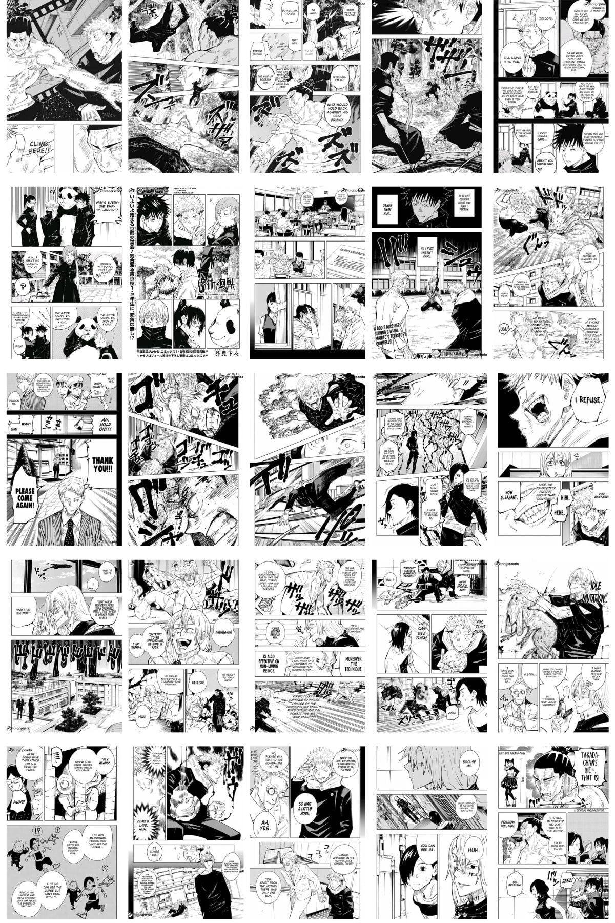 Anime Poster Seti, Arkası Yapışkanlı Jujutsu Kaisen Poster Kolaj Seti, Manga Kolaj Seti, 100 Adet