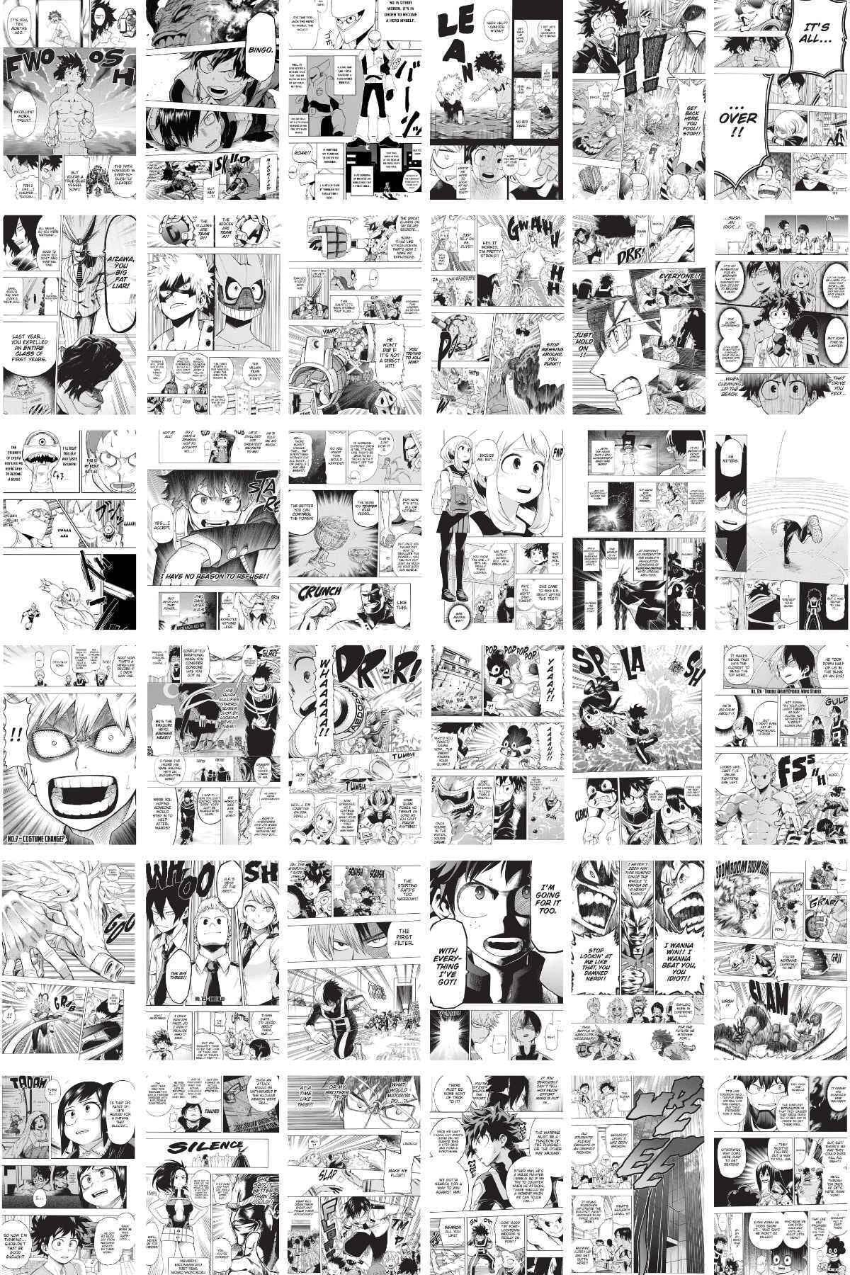 Anime Poster Seti - "my Hero Academia" Manga Kolaj Seti - 144 Adet Arkası Yapışkanlı 10cm*15cm