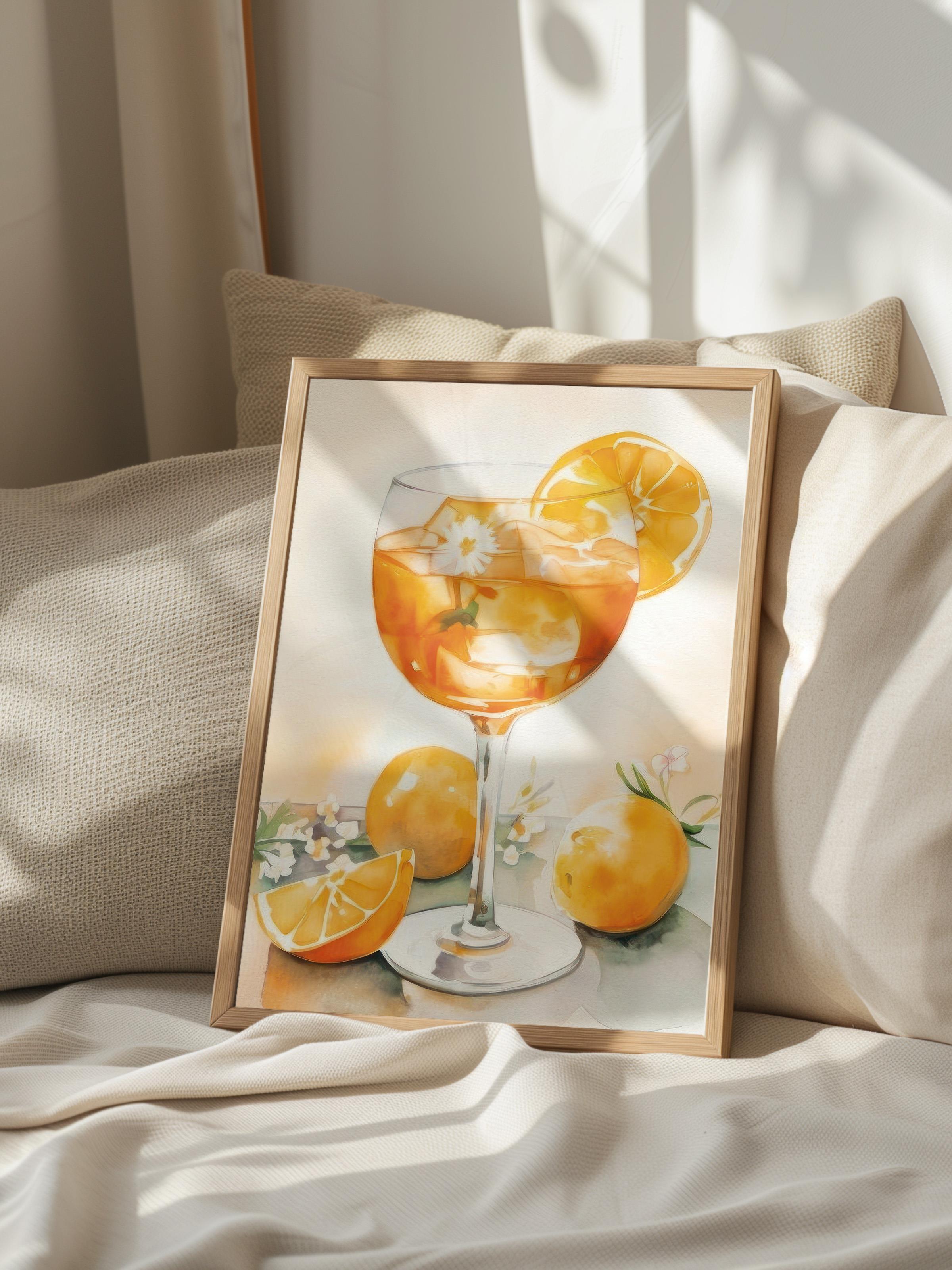 Aperol Art Çerçeveli Tablo, Ahşap Çerçeve ve Poster, Dikey Duvar Tablosu Comfort Serisi NO:108567