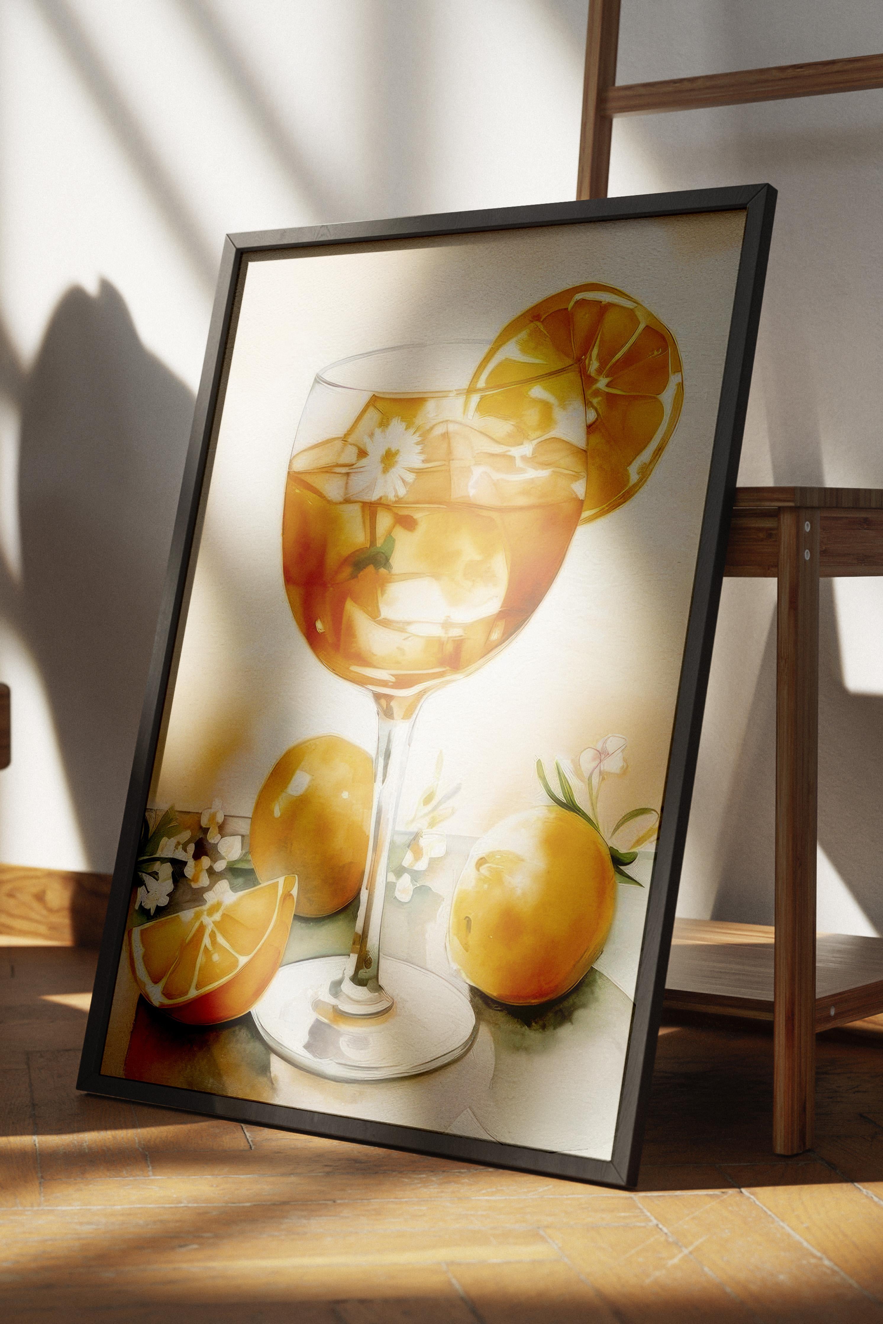 Aperol Art Çerçeveli Tablo, Siyah Çerçeve ve Poster, Dikey Duvar Tablosu Comfort Serisi NO:108567