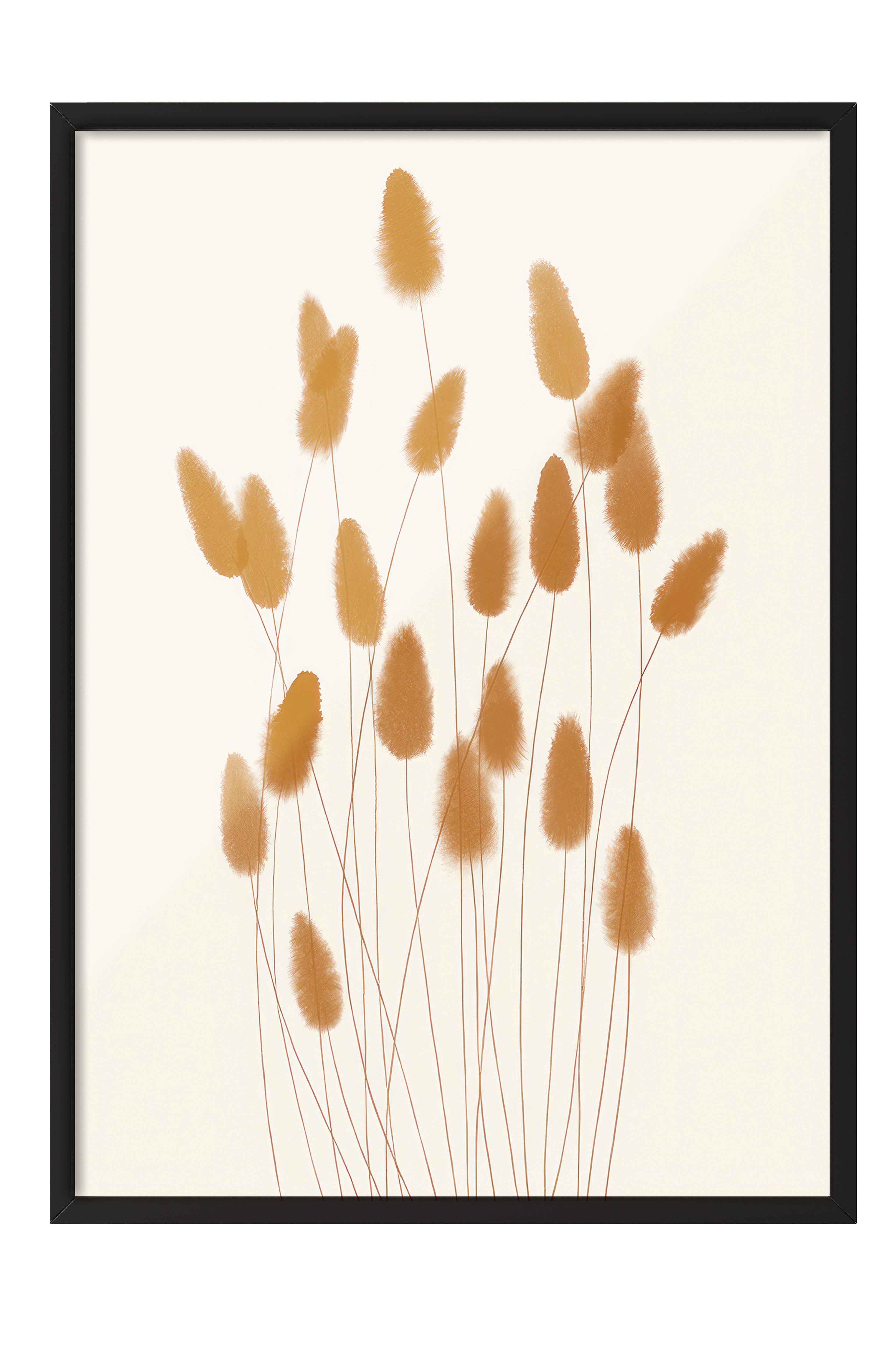 Aquarelle Reeds Çerçeveli Tablo, Siyah Çerçeve ve Poster, Duvar Tablosu Comfort Serisi NO:108529