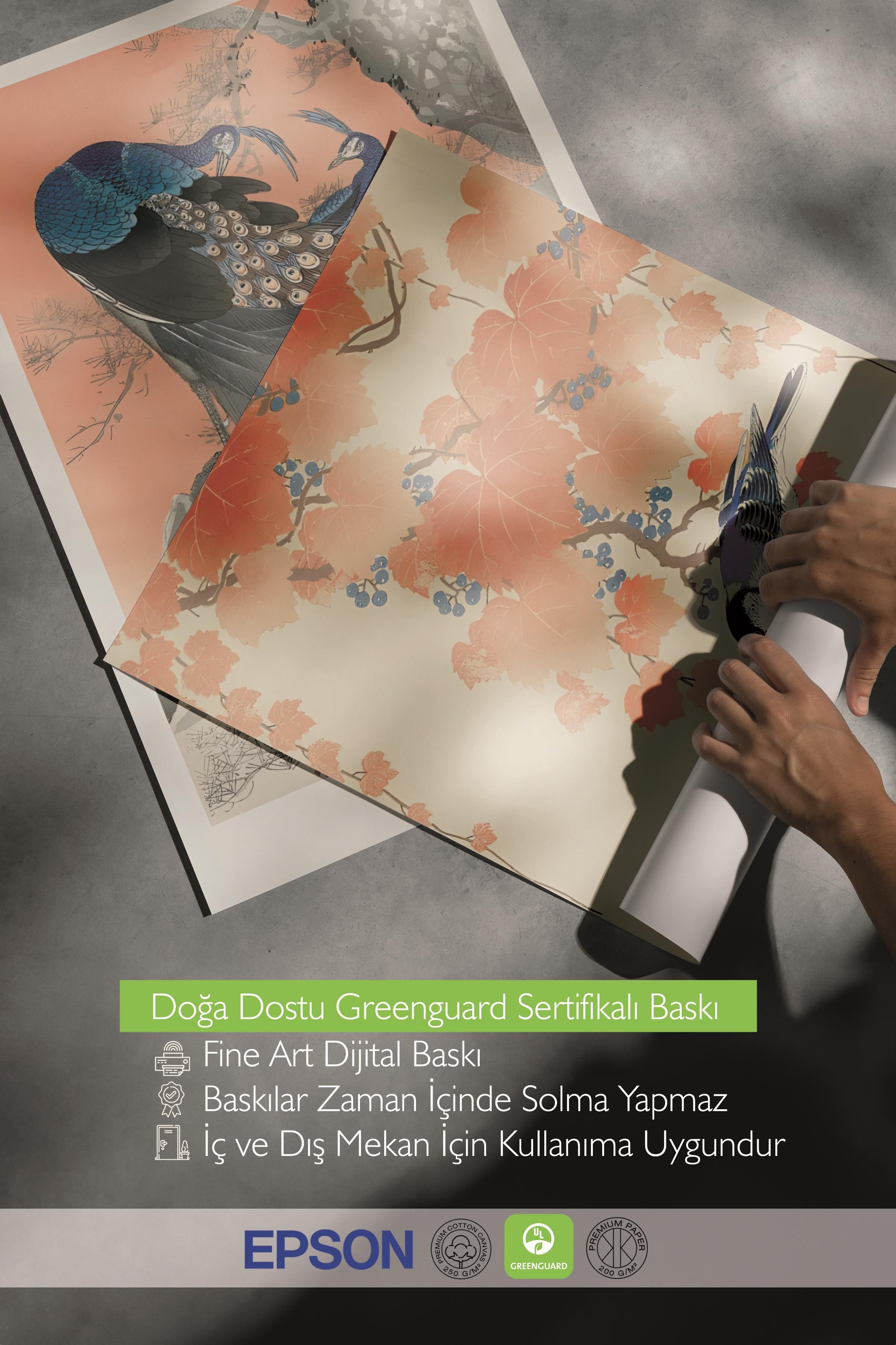 Beyaz Çerçeveli Tablo Seti, Hokusai Duvar Tablosu, 3 Adet Poster Seti, No:300743