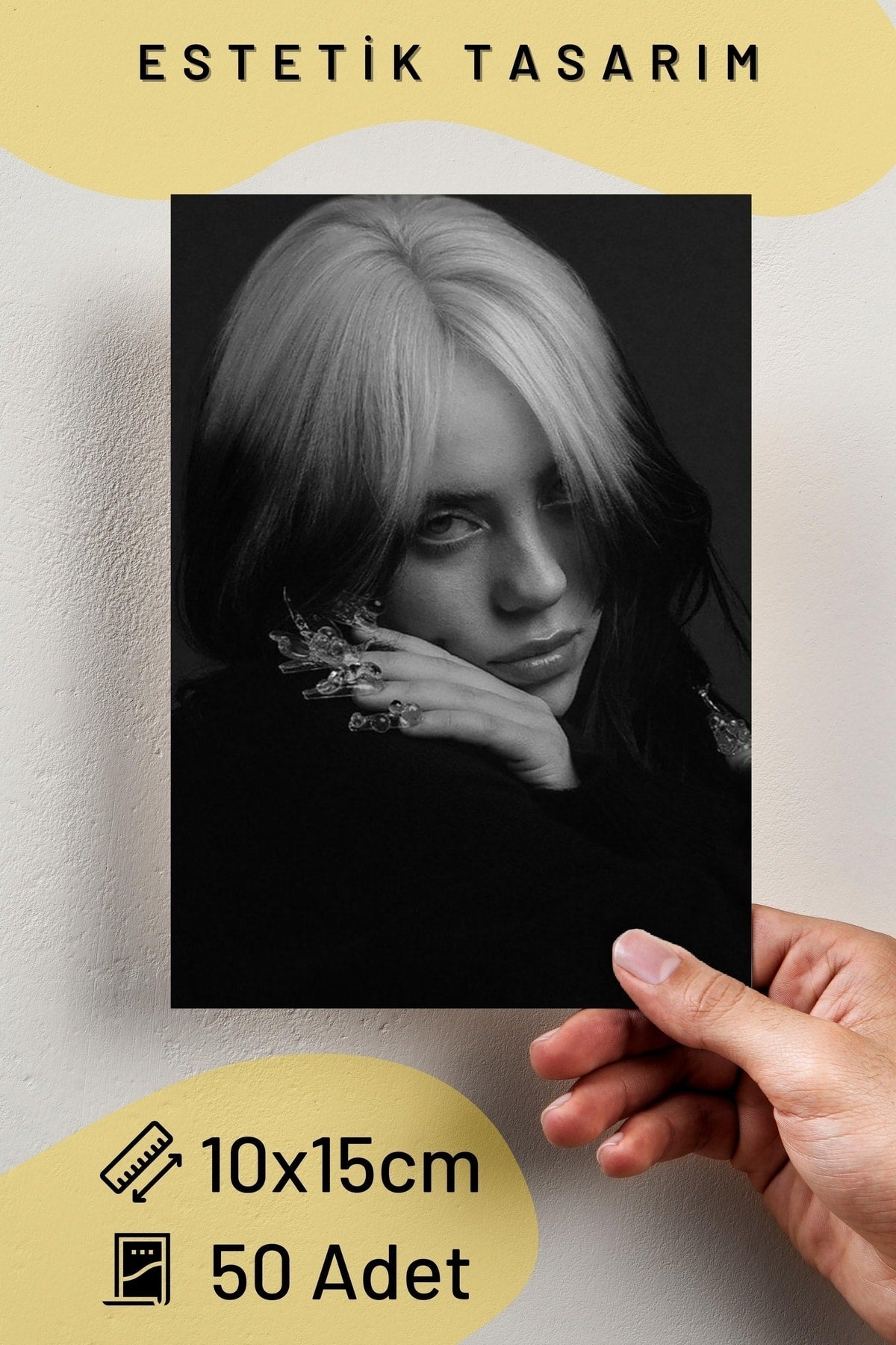 Billie Eilish Kolaj Poster Seti -spotify Uyumlu Poster -duvar Dekoru -10cm*15cm-kalın Kuşe Kağıt