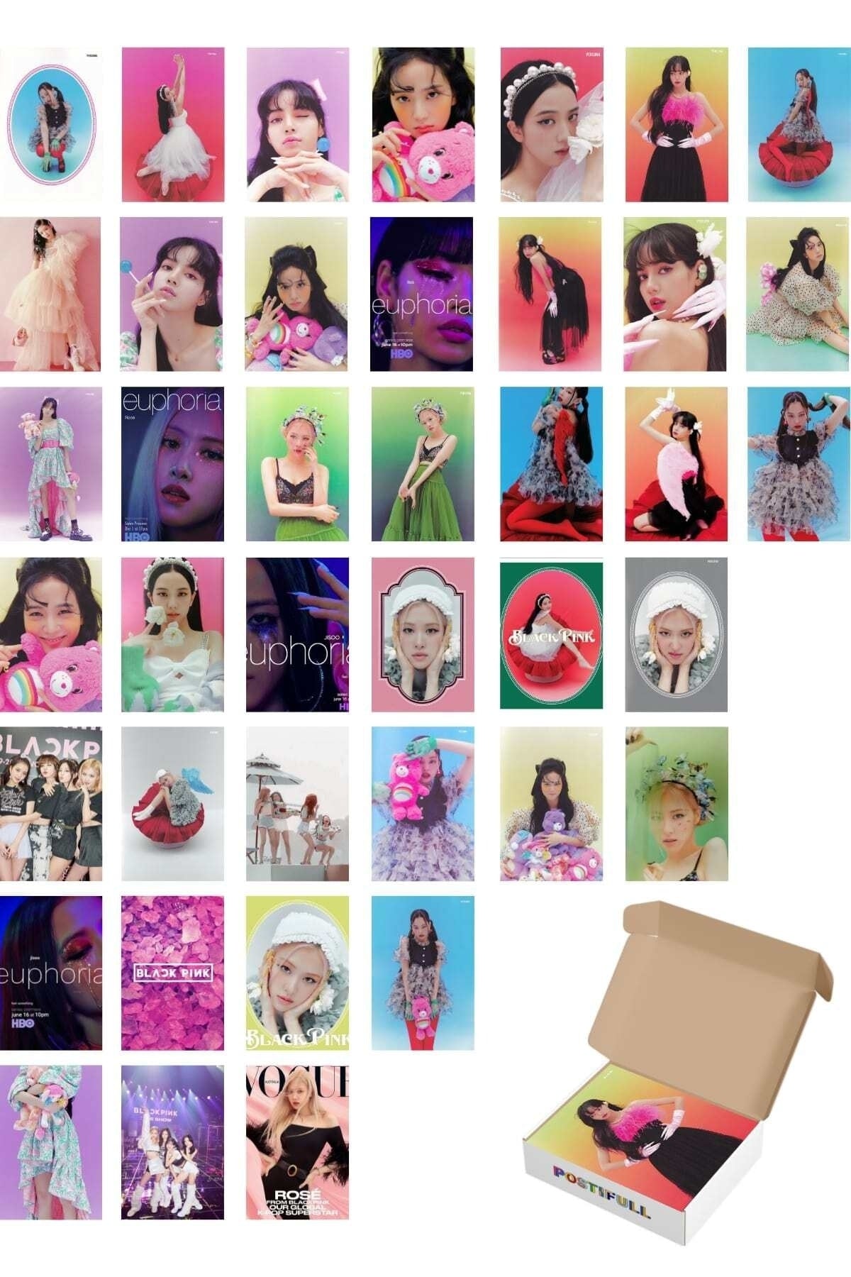 Blackpink Poster Seti - Blackpink Kolaj Seti - 40 Adet - 10cm*15cm - Arkası Yapışkanlı - Kutulu Set