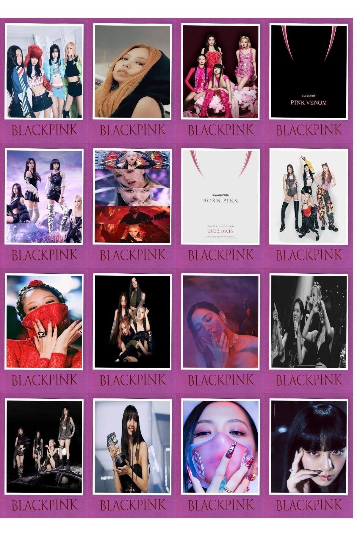 Blackpink Poster Seti - Born Pink- Yeni Albüm - Duvar Posteri - Yapışkanlı - Duvar Dekoru - 50 Adet