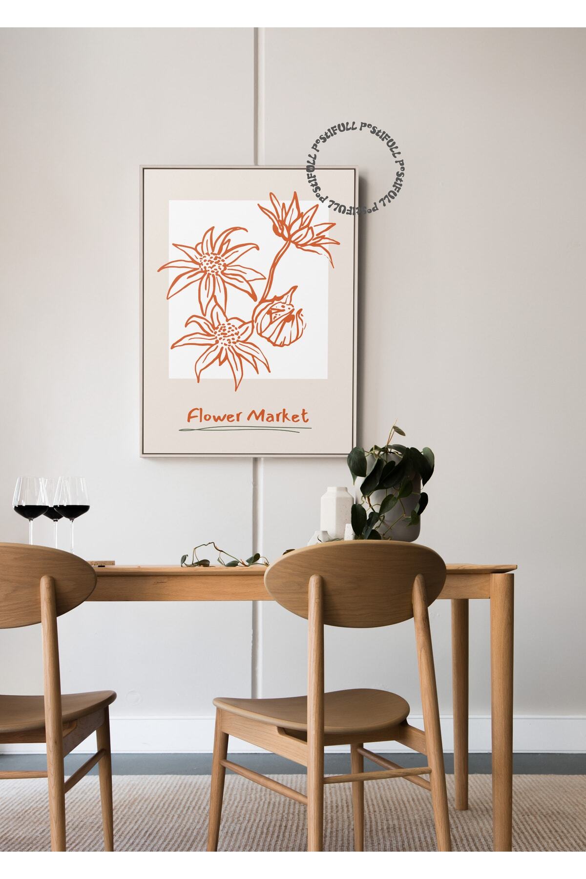 Botanik Poster - Ev Dekoru Estetik Poster - Flower Market Poster - Soyut Çizim Poster, Çerçevesiz