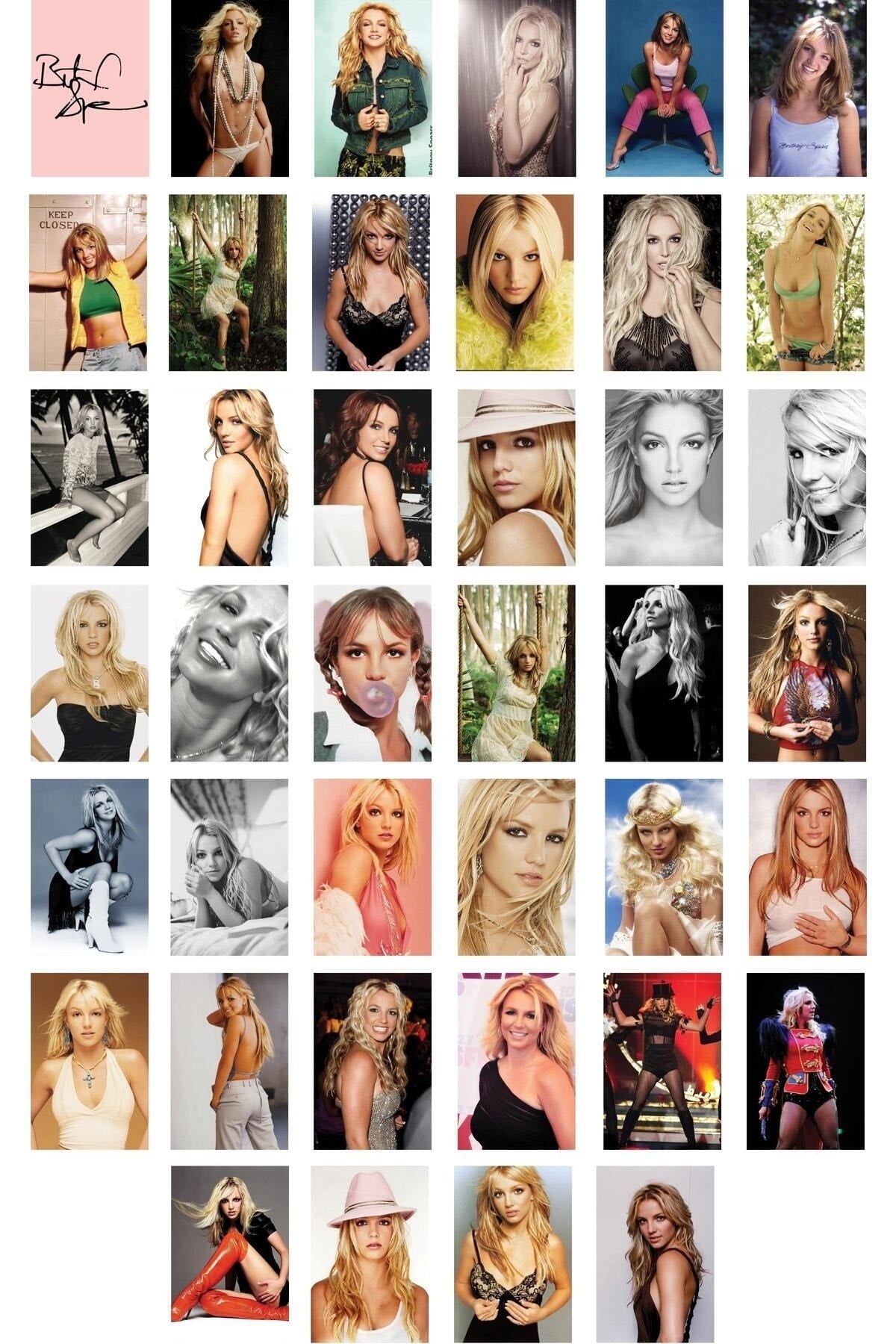 Britney Spears Kolaj Seti, Poster Seti, Duvar Posteri Seti Bant Hediyeli - 40 Adet 10*15cm