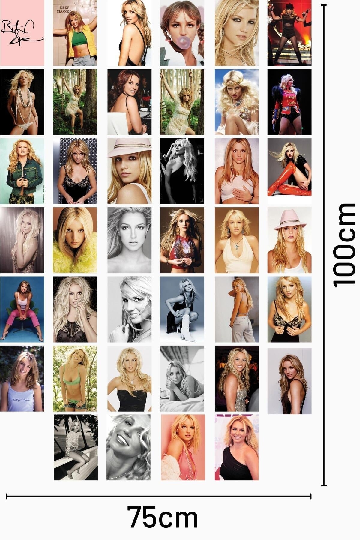 Britney Spears Kolaj Seti, Poster Seti, Duvar Posteri Seti Bant Hediyeli - 40 Adet 10*15cm