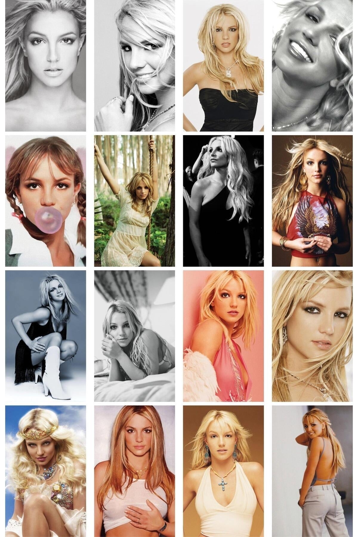 Britney Spears Kolaj Seti, Poster Seti, Duvar Posteri Seti Bant Hediyeli - 40 Adet 10*15cm