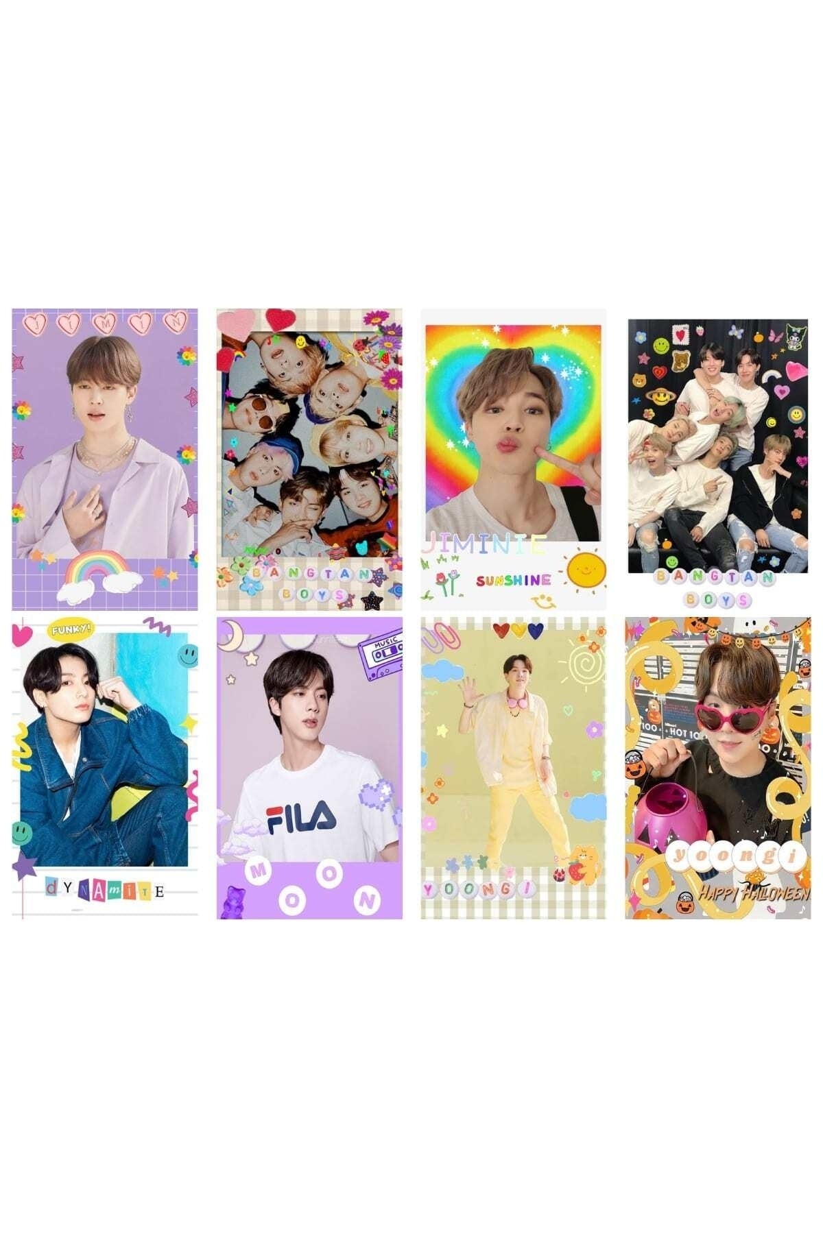 Bts Poster Seti, Arkası Yapışkanlı K-pop Poster Kolaj Seti, 40 Adet, Renkli Bts Fotoğraf