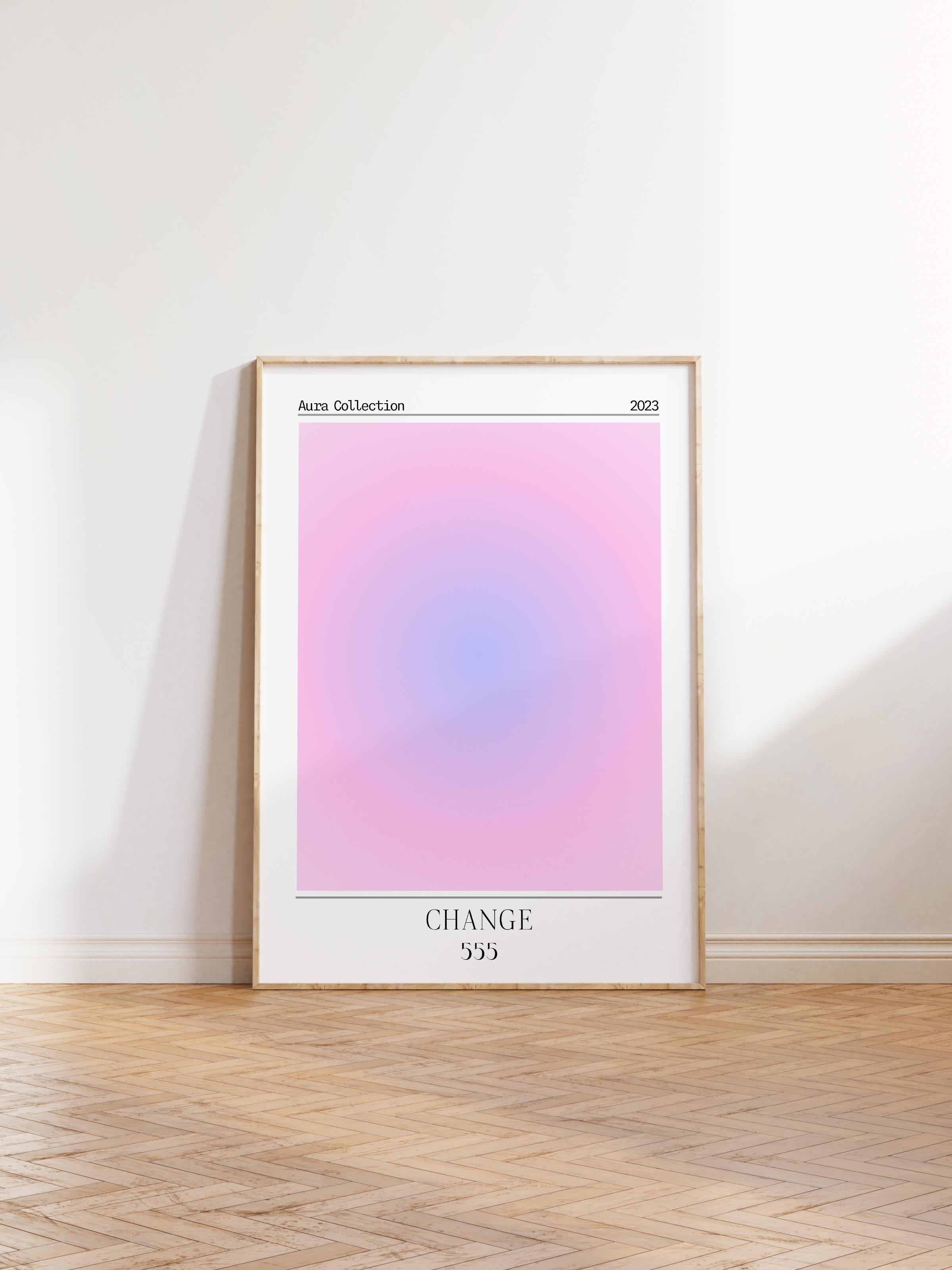 Çerçevesiz Poster, Aura Serisi NO:10 - 555 - Change, Melek Numaraları, Renkli Poster, Sanat Kağıdı