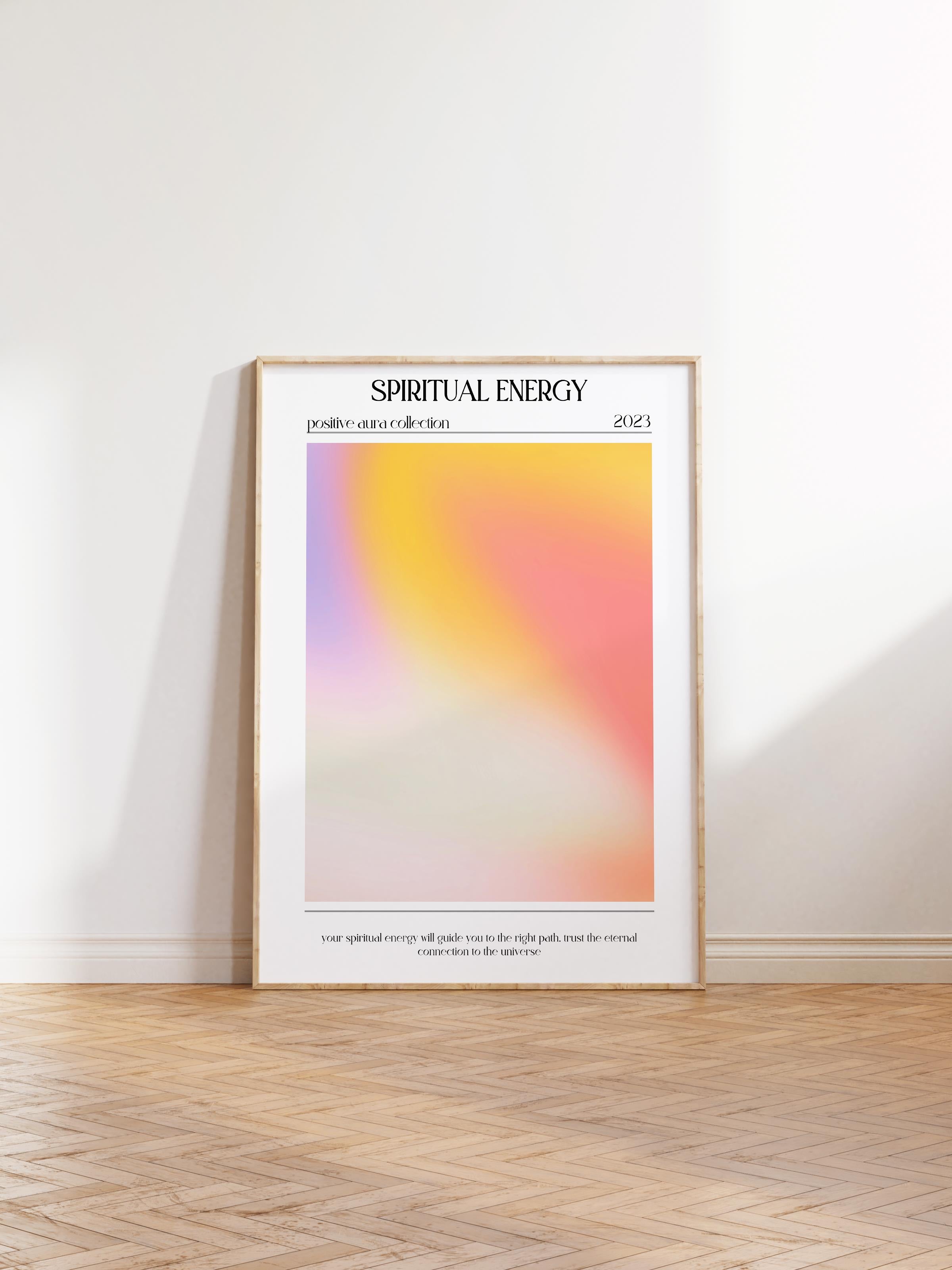 Çerçevesiz Poster, Aura Serisi NO:109 - Spiritual Energy, Melek Numaraları, Renkli Poster