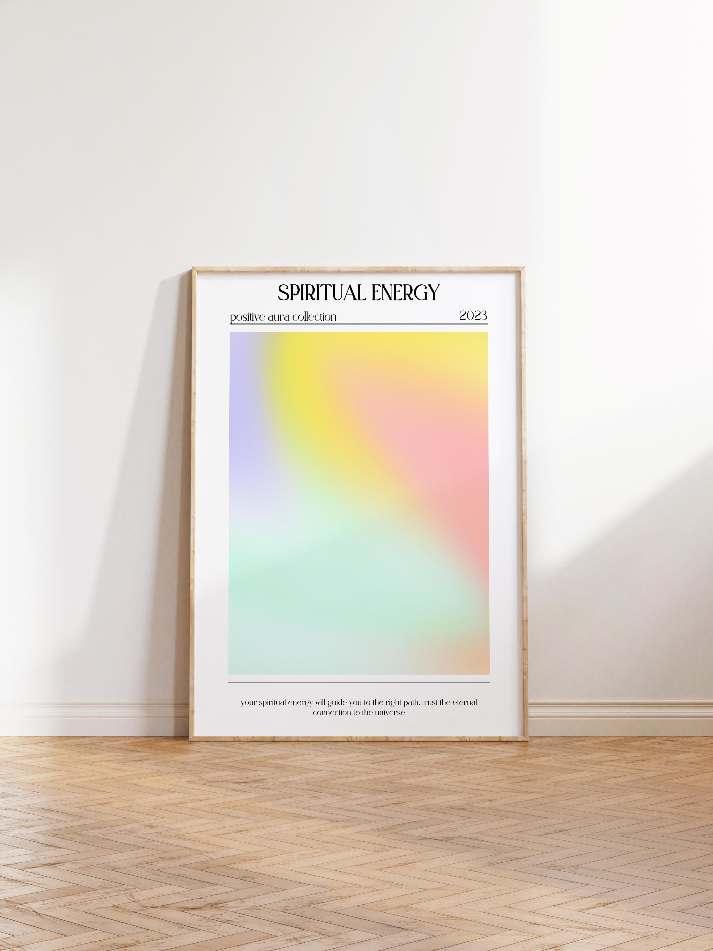 Çerçevesiz Poster, Aura Serisi NO:110 - Spiritual Energy, Melek Numaraları, Renkli Poster