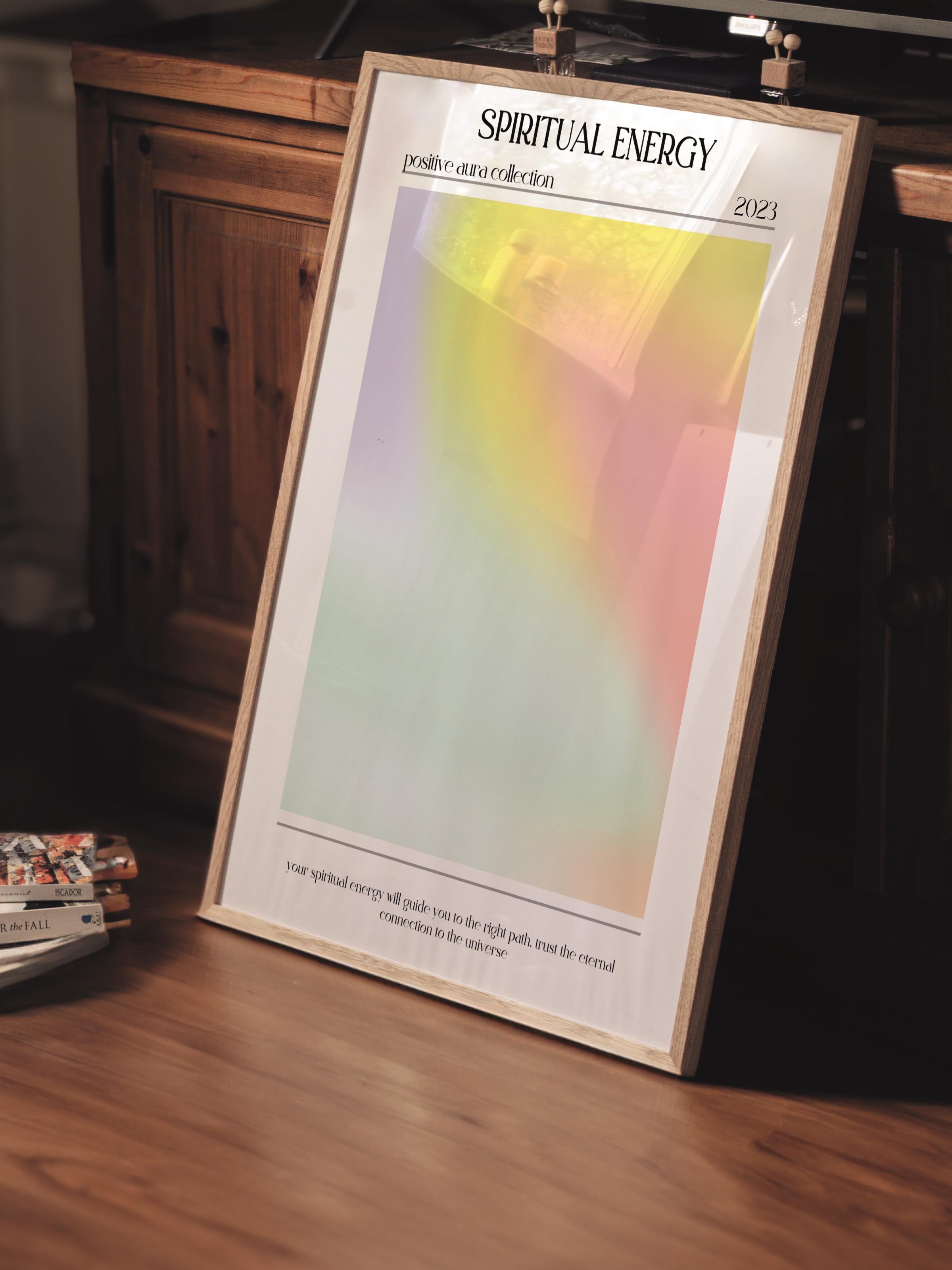 Çerçevesiz Poster, Aura Serisi NO:110 - Spiritual Energy, Melek Numaraları, Renkli Poster