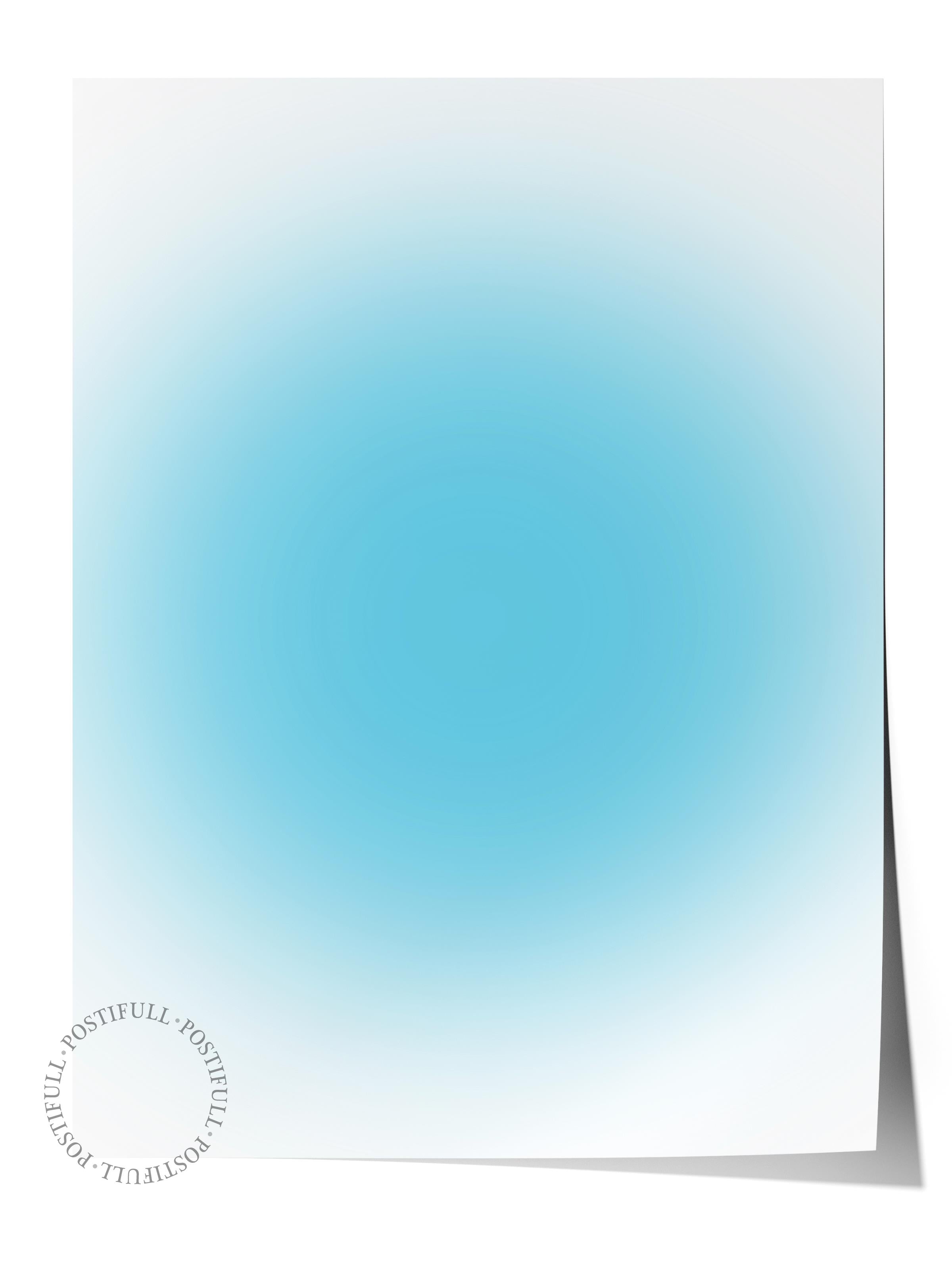 Çerçevesiz Poster, Aura Serisi NO:117 - Mavi Daire Aura, Melek Numaraları, Renkli Poster