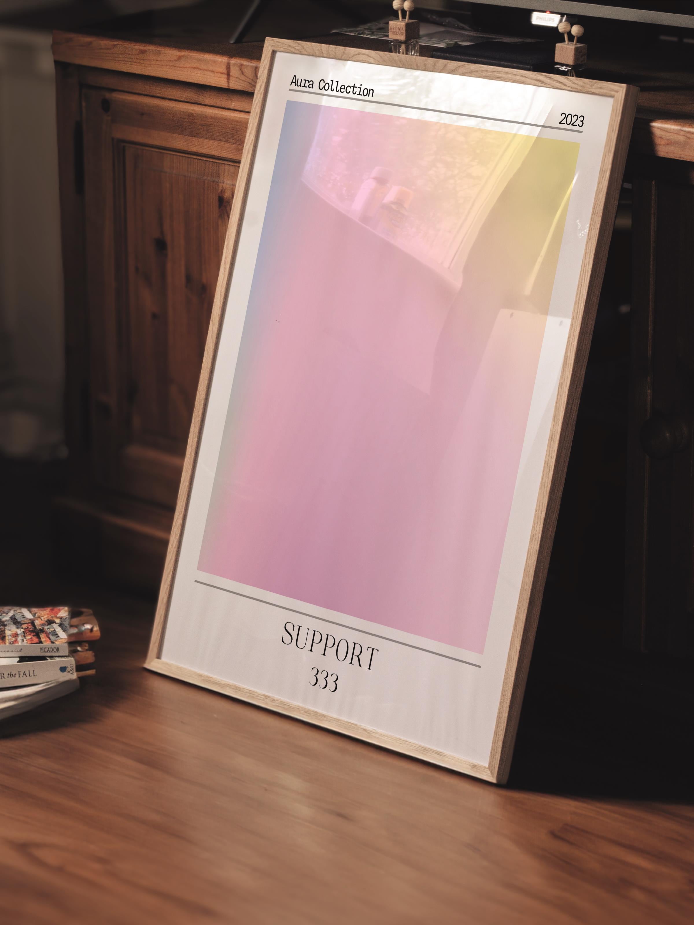 Çerçevesiz Poster, Aura Serisi NO:124 - 333 - Support Renkli, Melek Numaraları, Renkli Poster