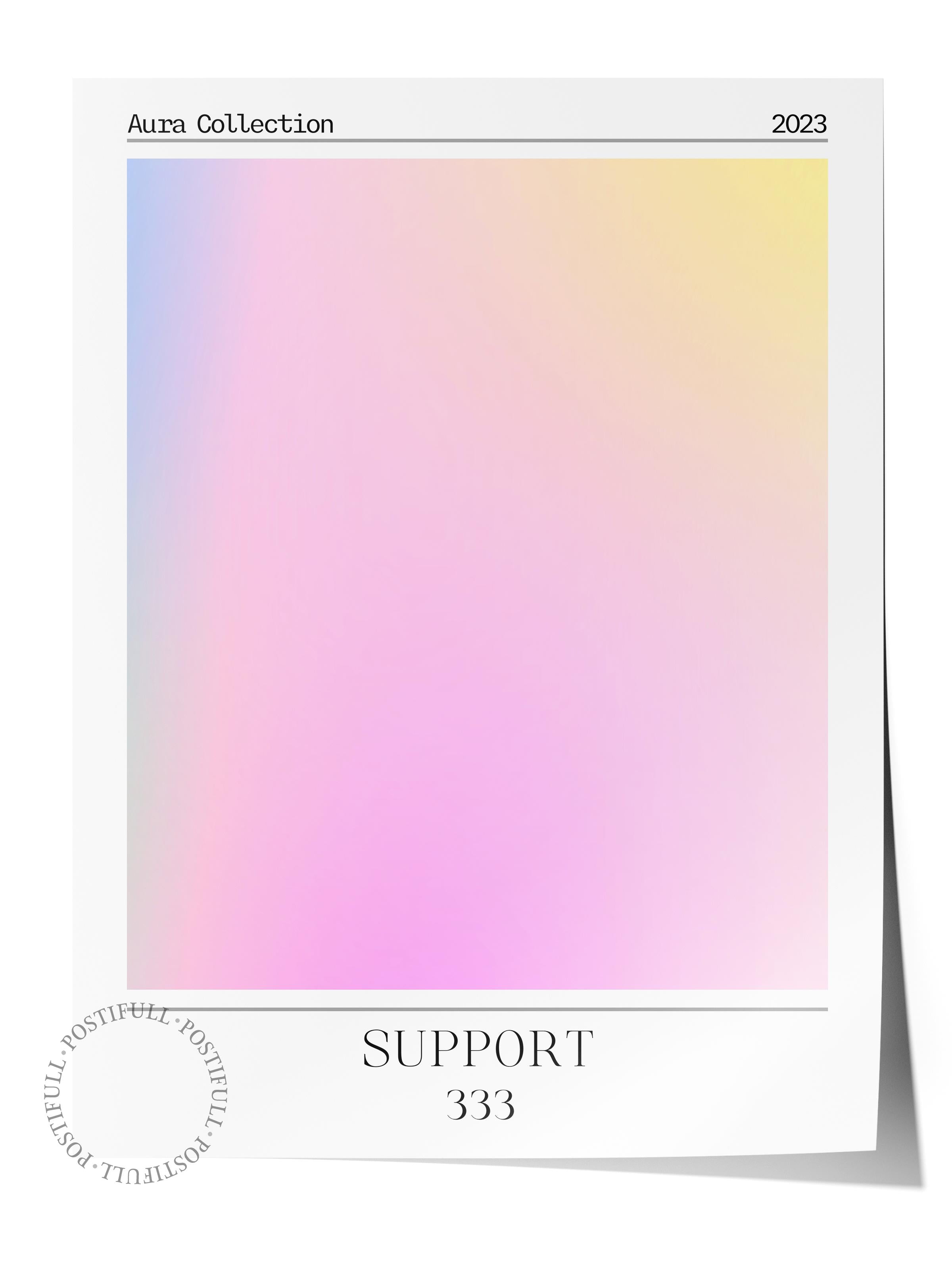 Çerçevesiz Poster, Aura Serisi NO:124 - 333 - Support Renkli, Melek Numaraları, Renkli Poster