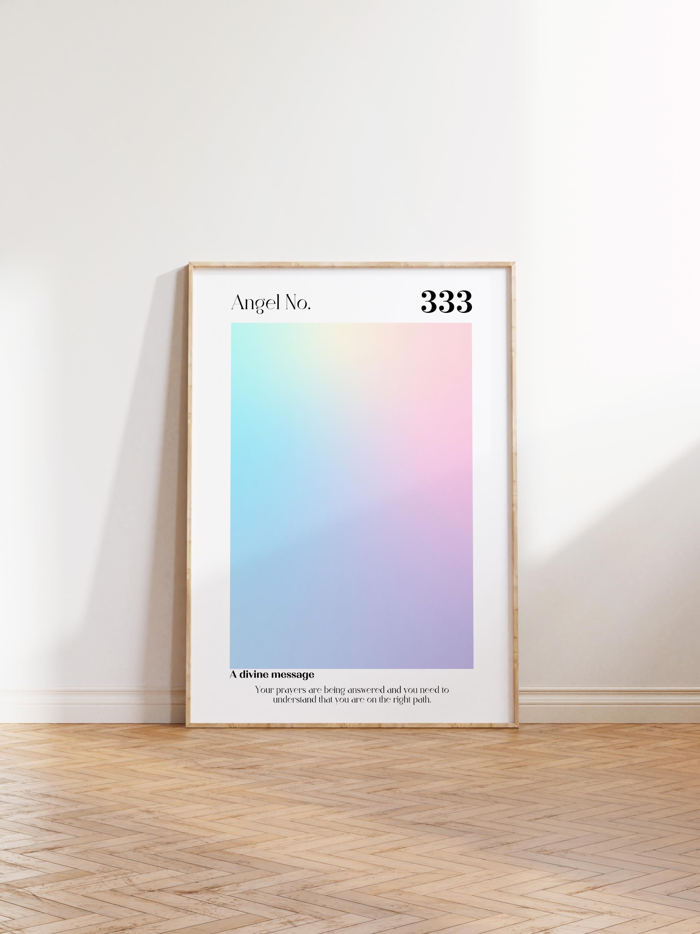 Çerçevesiz Poster, Aura Serisi NO:128 - 333 - Renkli, Melek Numaraları, Renkli Poster