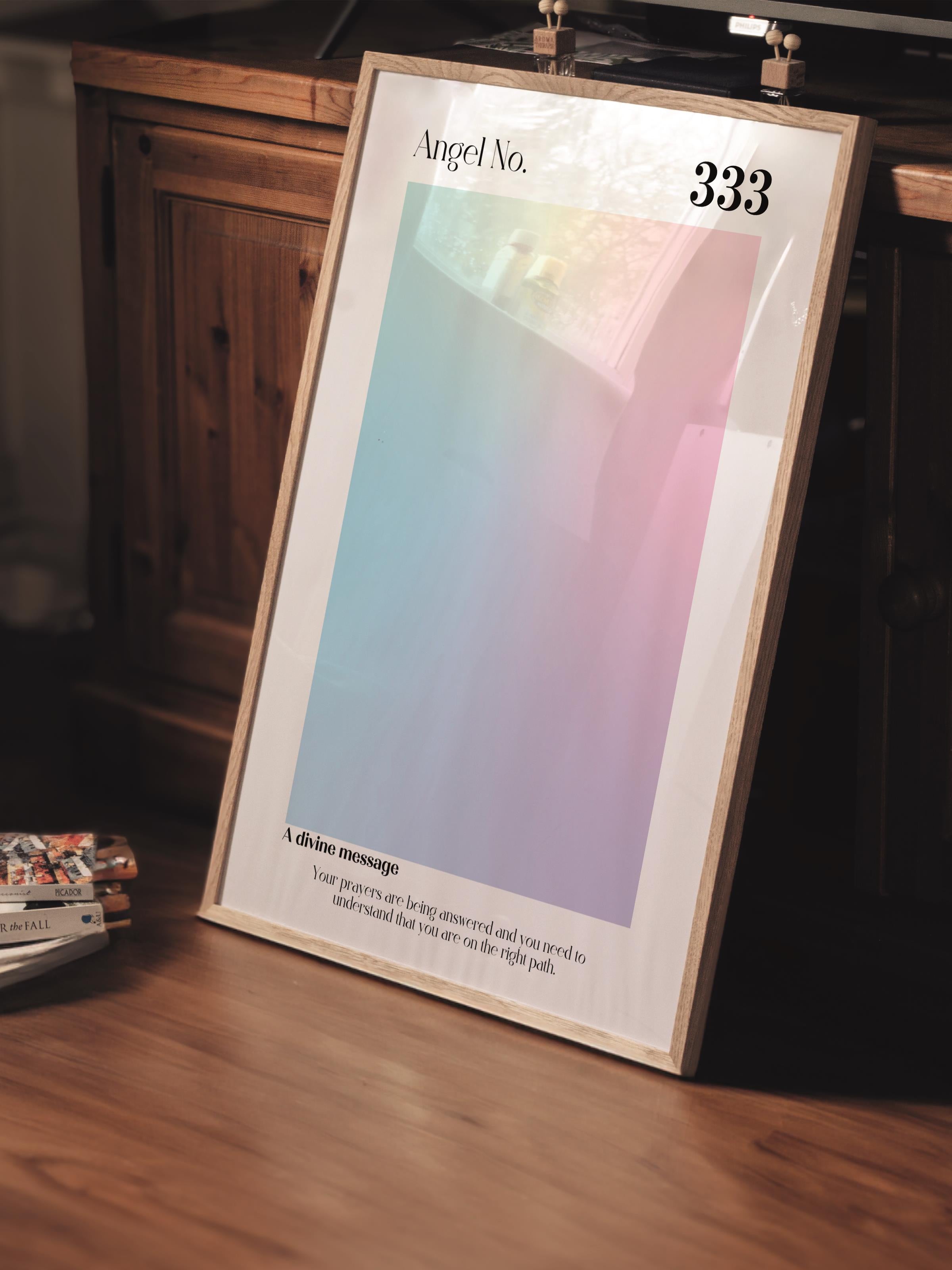 Çerçevesiz Poster, Aura Serisi NO:128 - 333 - Renkli, Melek Numaraları, Renkli Poster